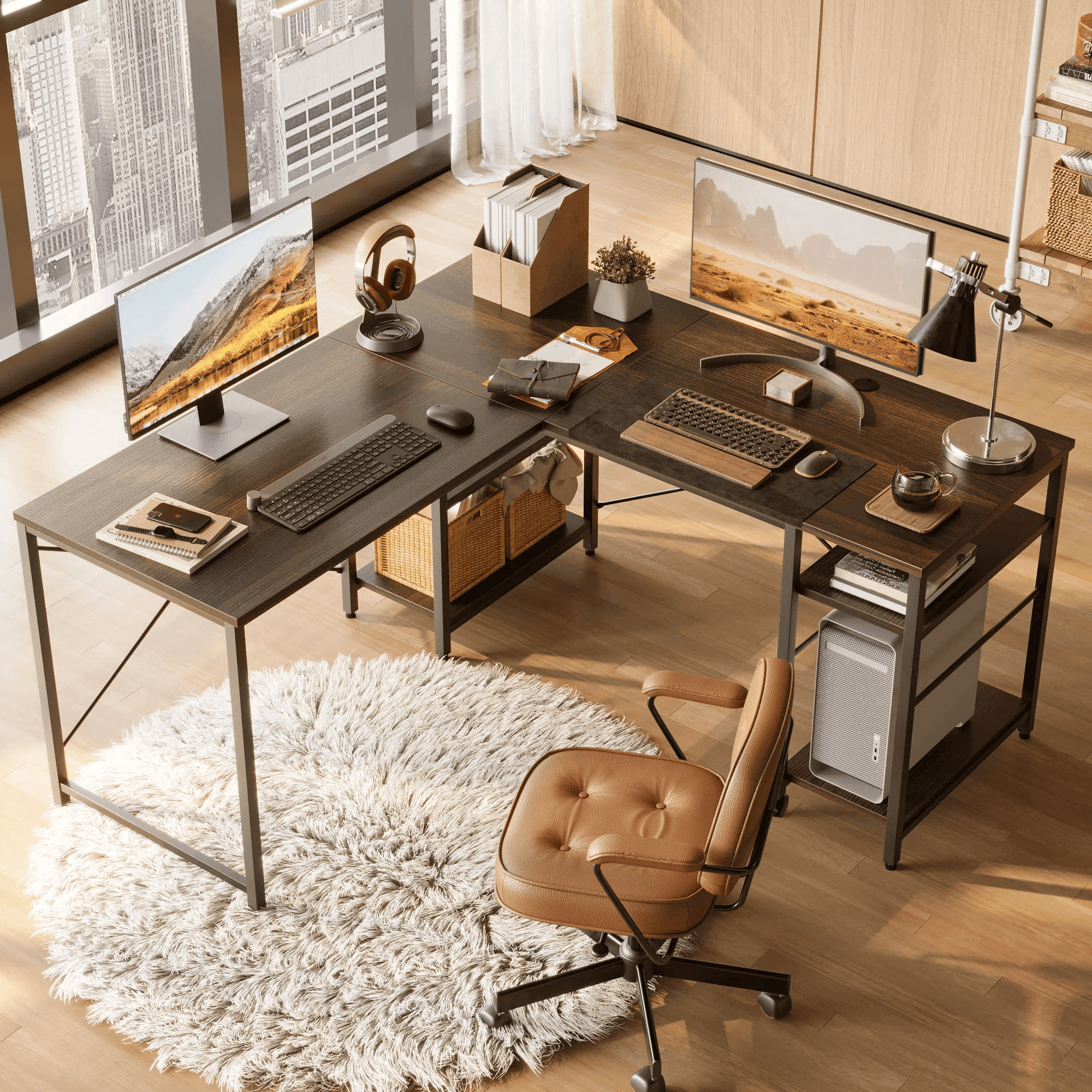 Rowland L-shaped computer Desk - YANDZ HOME