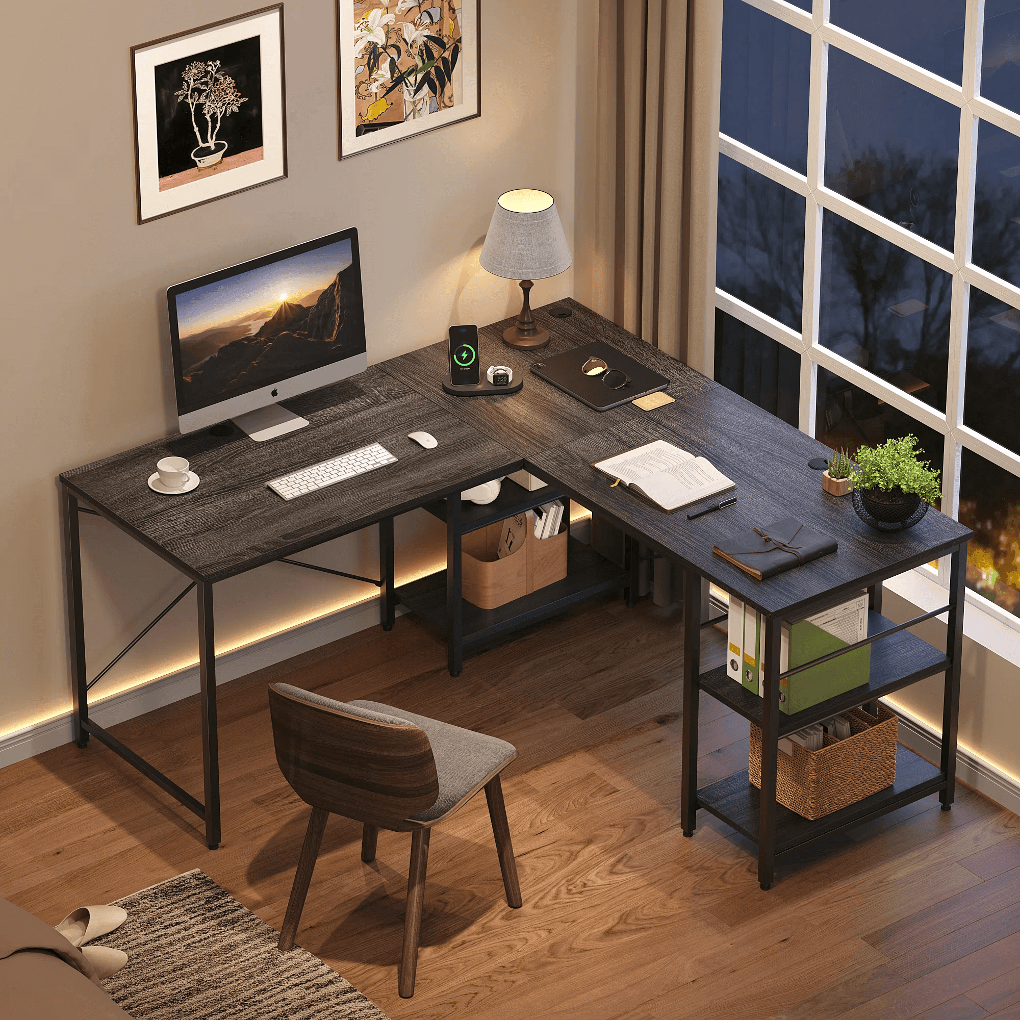 Rowland L-shaped computer Desk