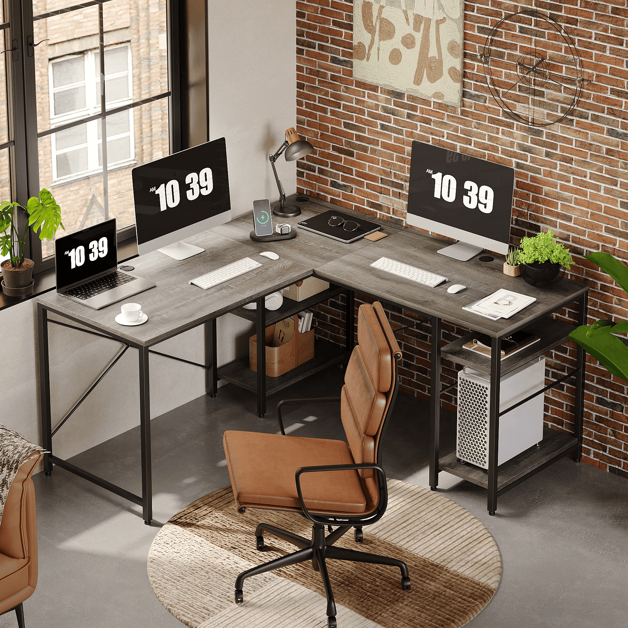 Rowland L-shaped computer Desk