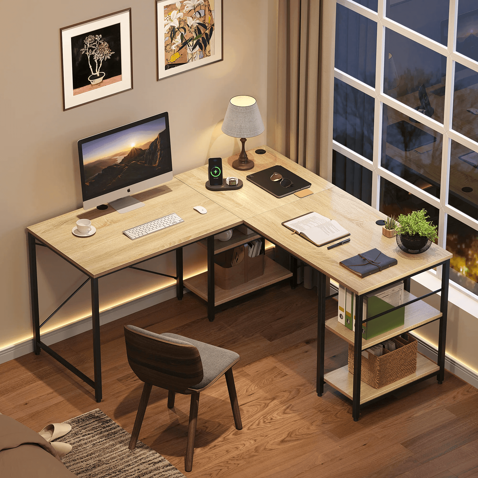 Rowland L-shaped computer Desk - YANDZ HOME
