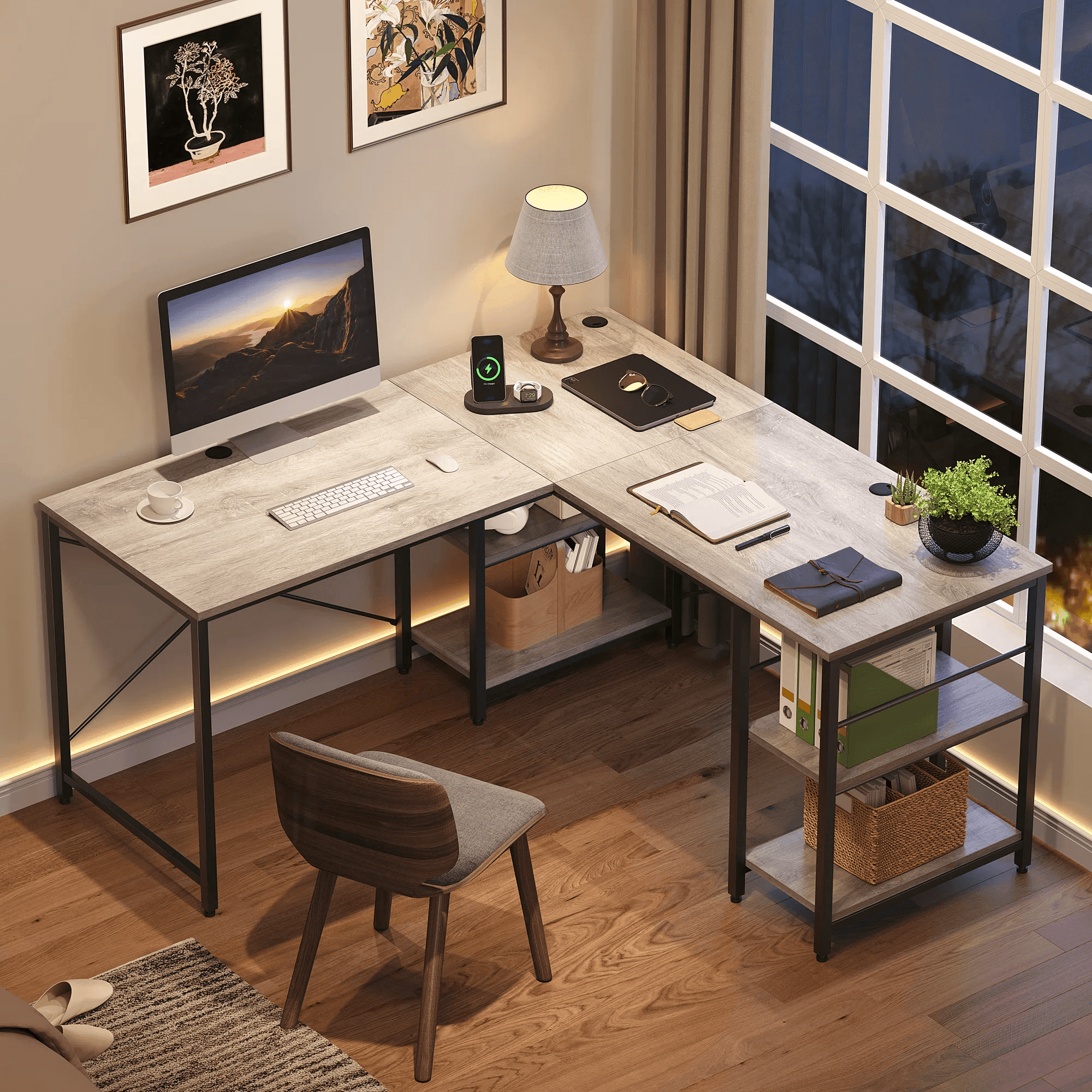 Rowland L-shaped computer Desk