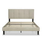 Watson Biege Upholstered Platform Bed - YANDZ HOME
