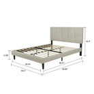 Watson Biege Upholstered Platform Bed - YANDZ HOME