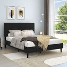 Watson Black Upholstered Platform Bed - YANDZ HOME