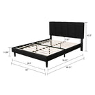 Watson Black Upholstered Platform Bed - YANDZ HOME