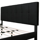 Watson Black Upholstered Platform Bed - YANDZ HOME