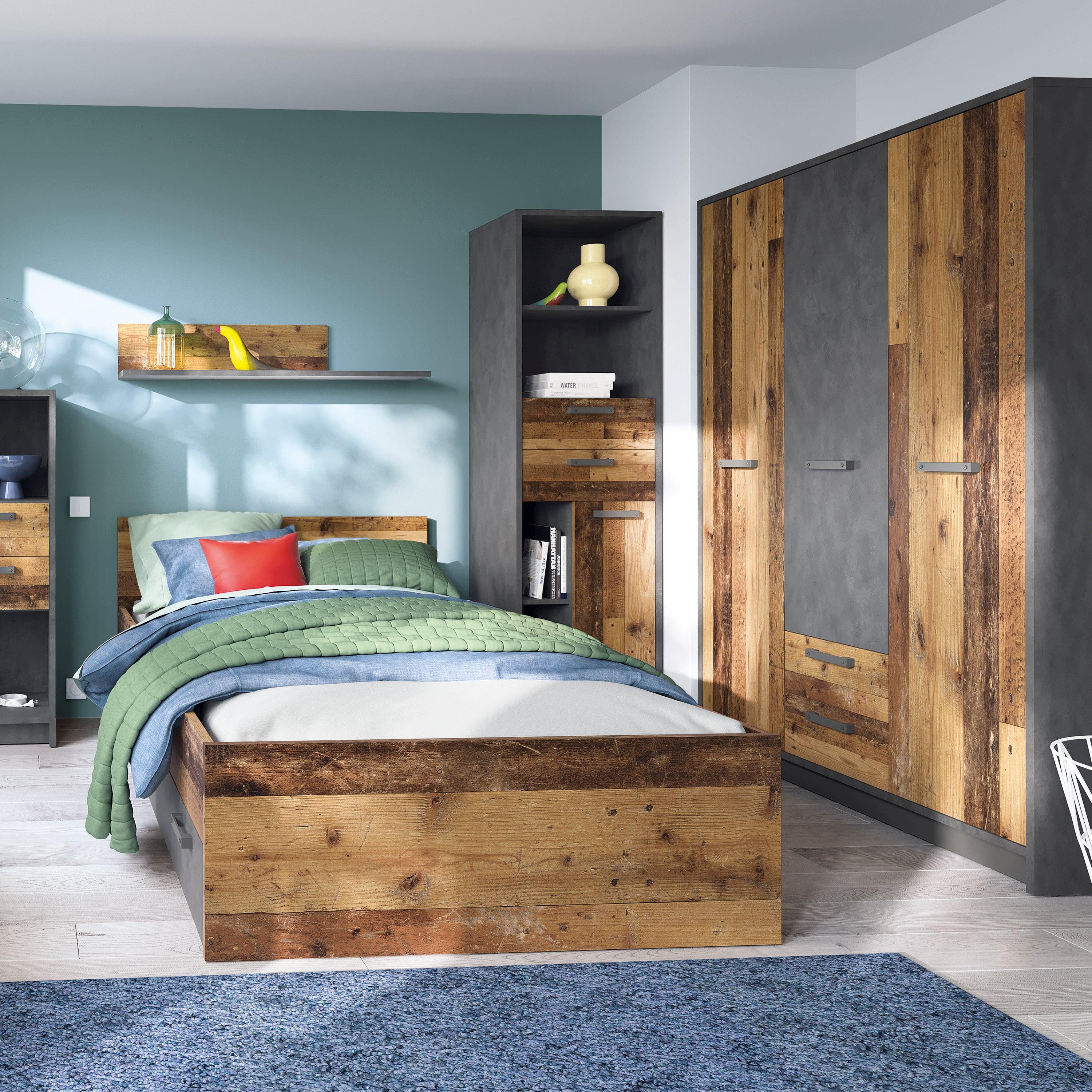 Camilla Single Bed with Storage in Walnut - YANDZ HOME
