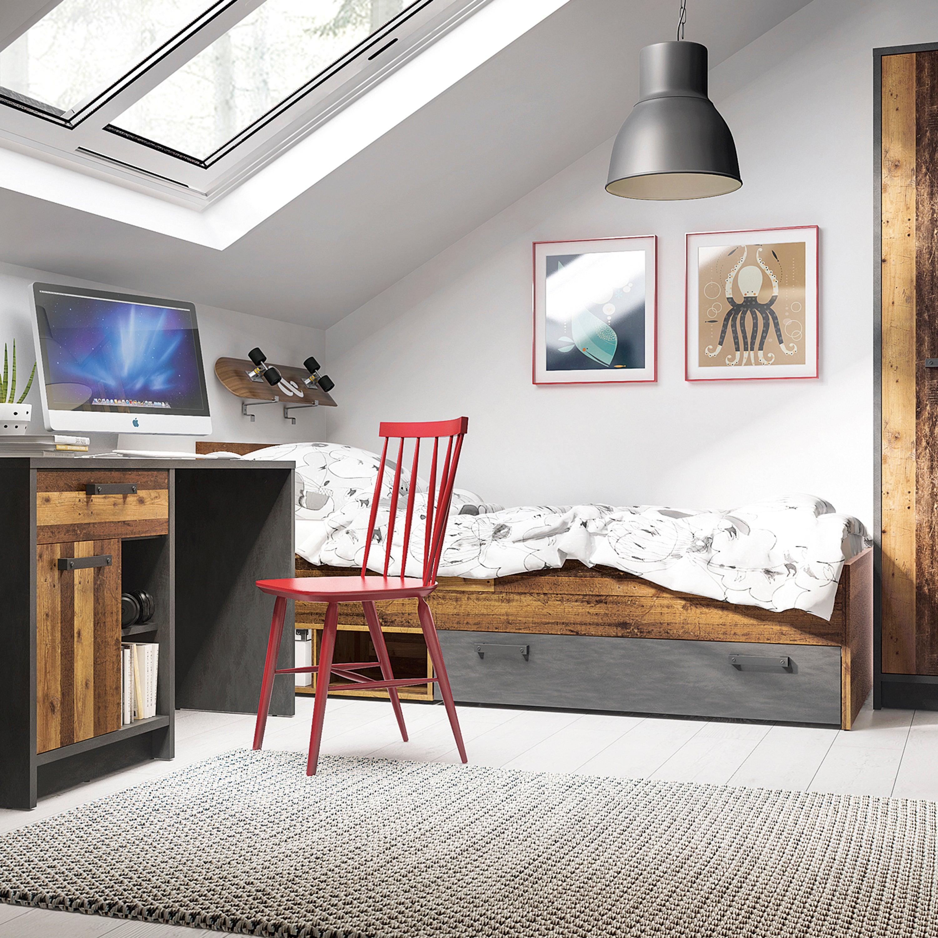 Camilla Single Bed with Storage in Walnut - YANDZ HOME