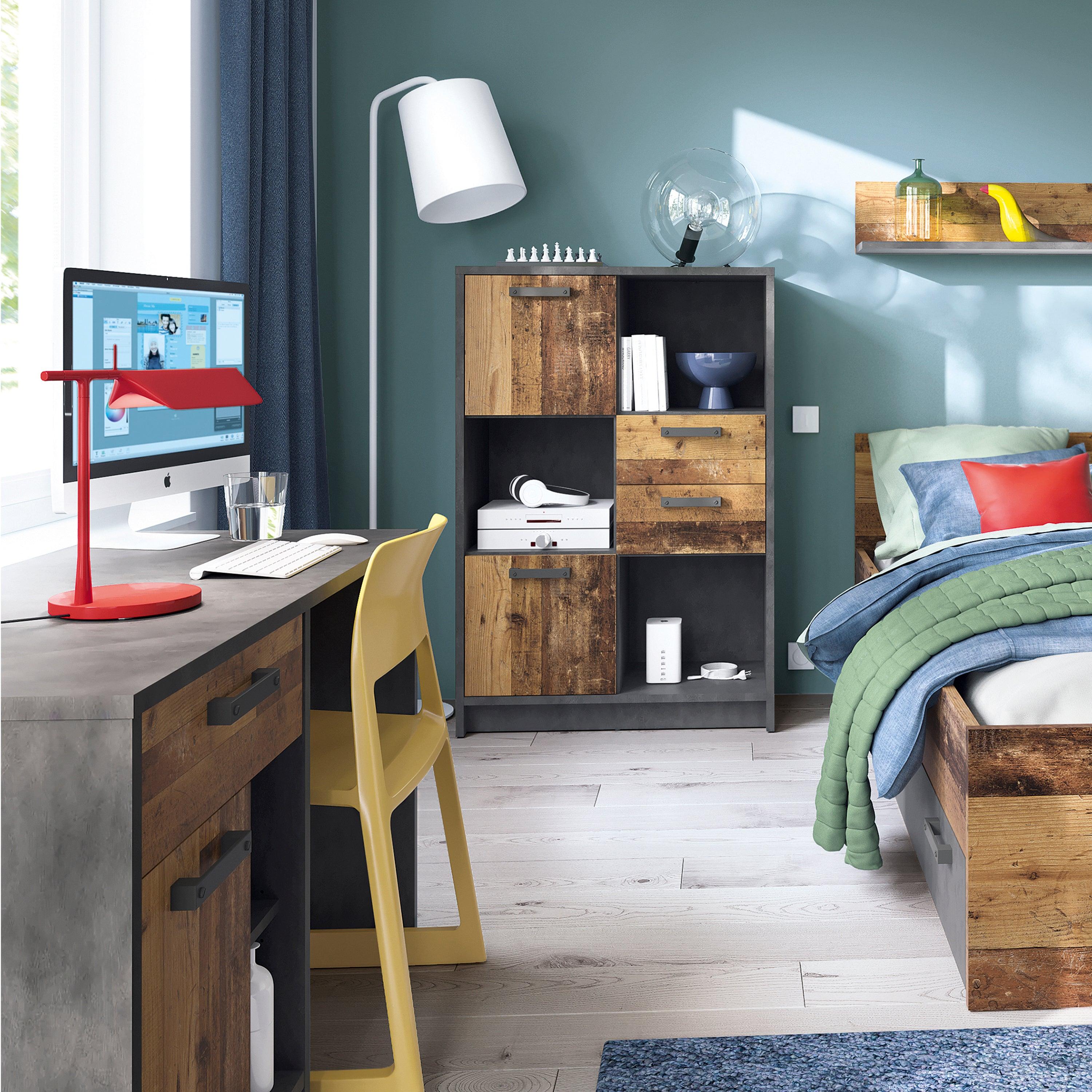Camilla Single Bed with Storage in Walnut - YANDZ HOME