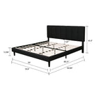 Watson Black Upholstered Platform Bed - YANDZ HOME
