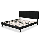 Watson Black Upholstered Platform Bed - YANDZ HOME