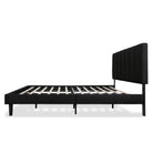 Watson Black Upholstered Platform Bed - YANDZ HOME