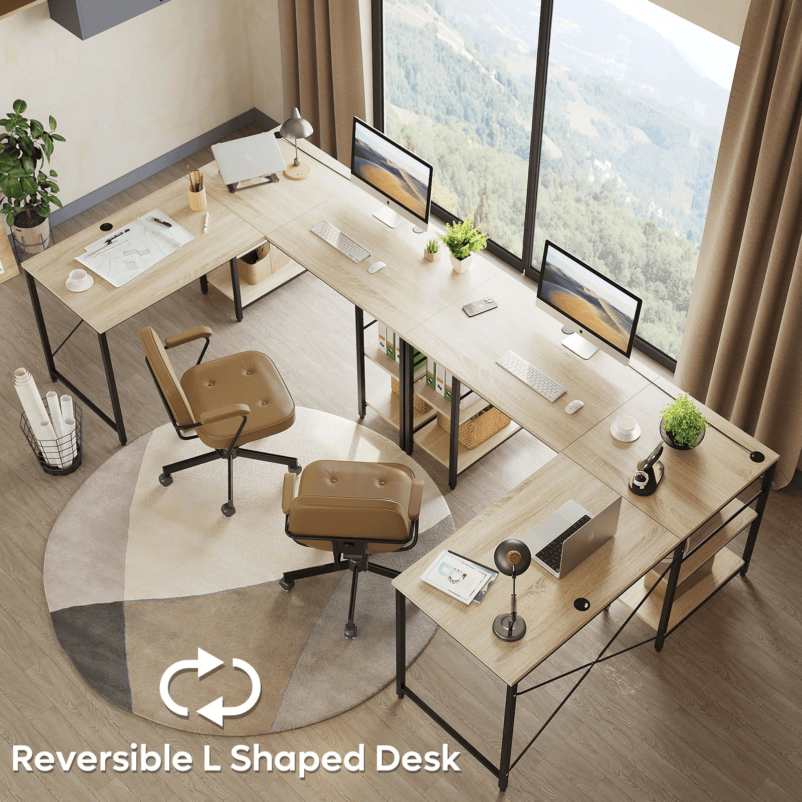 Rowland L-shaped computer Desk - YANDZ HOME