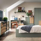 Darrow Sideboard 1 Door in Green/Oak - YANDZ HOME