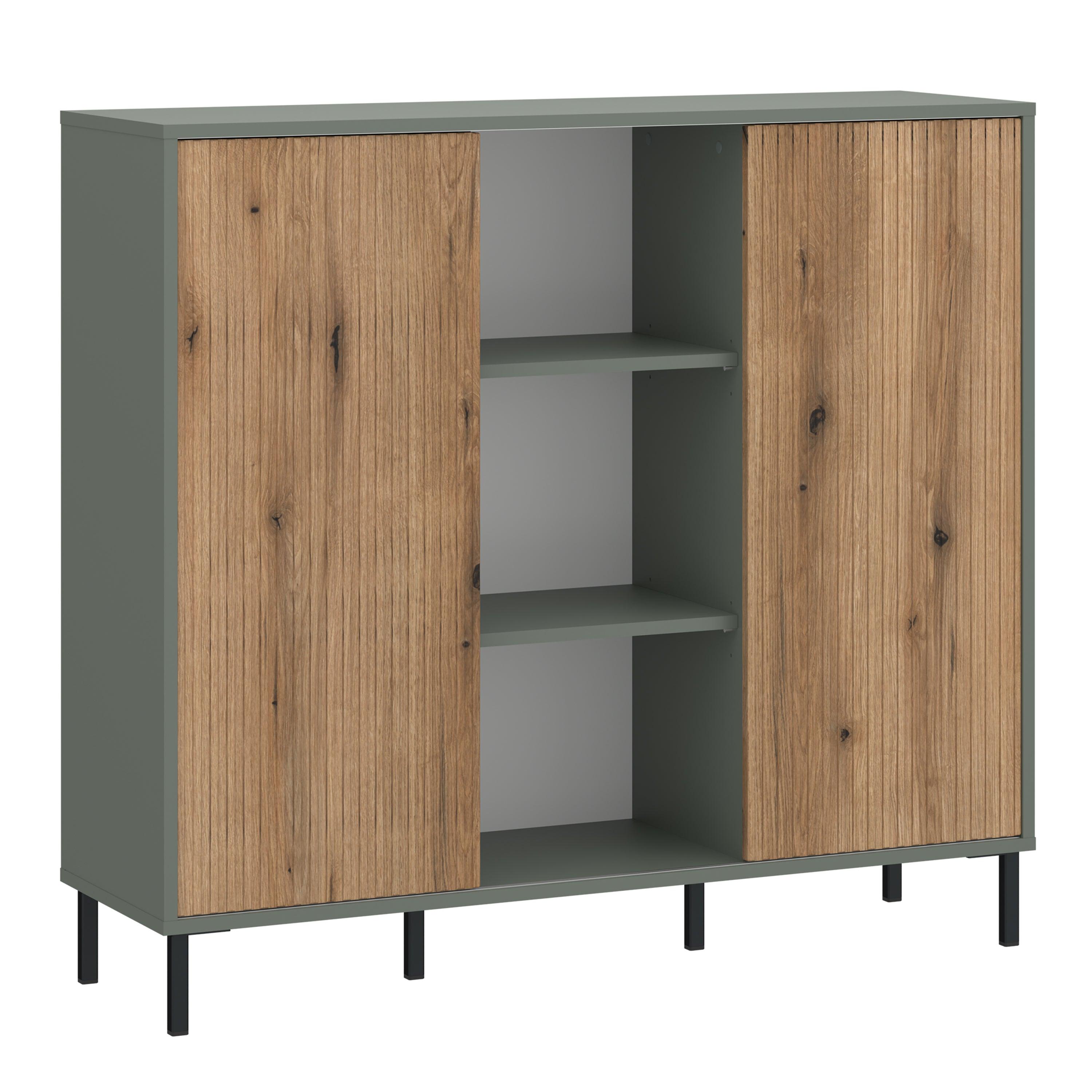 Darrow Sideboard 2 Door in Green/Oak - YANDZ HOME