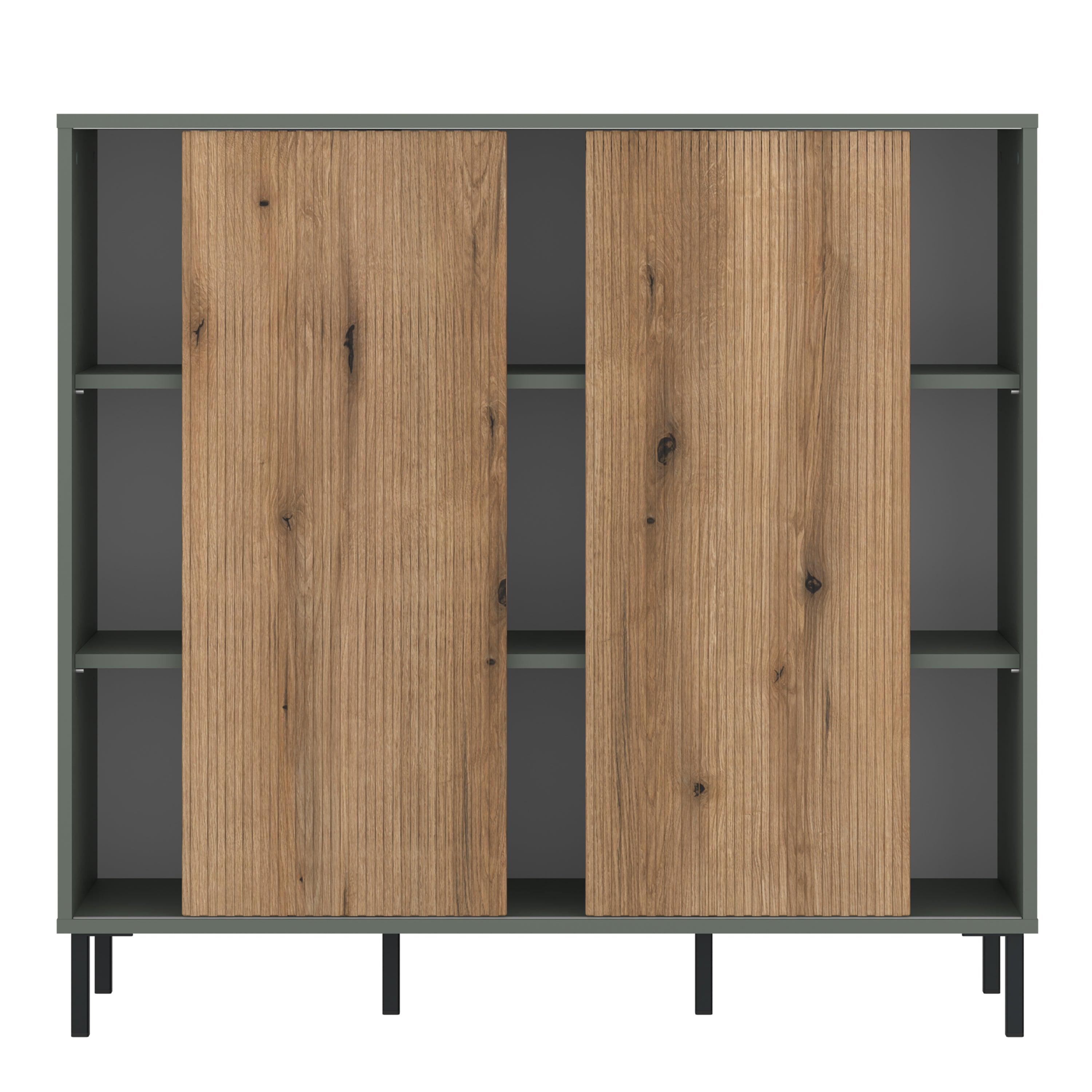 Darrow Sideboard 2 Door in Green/Oak - YANDZ HOME