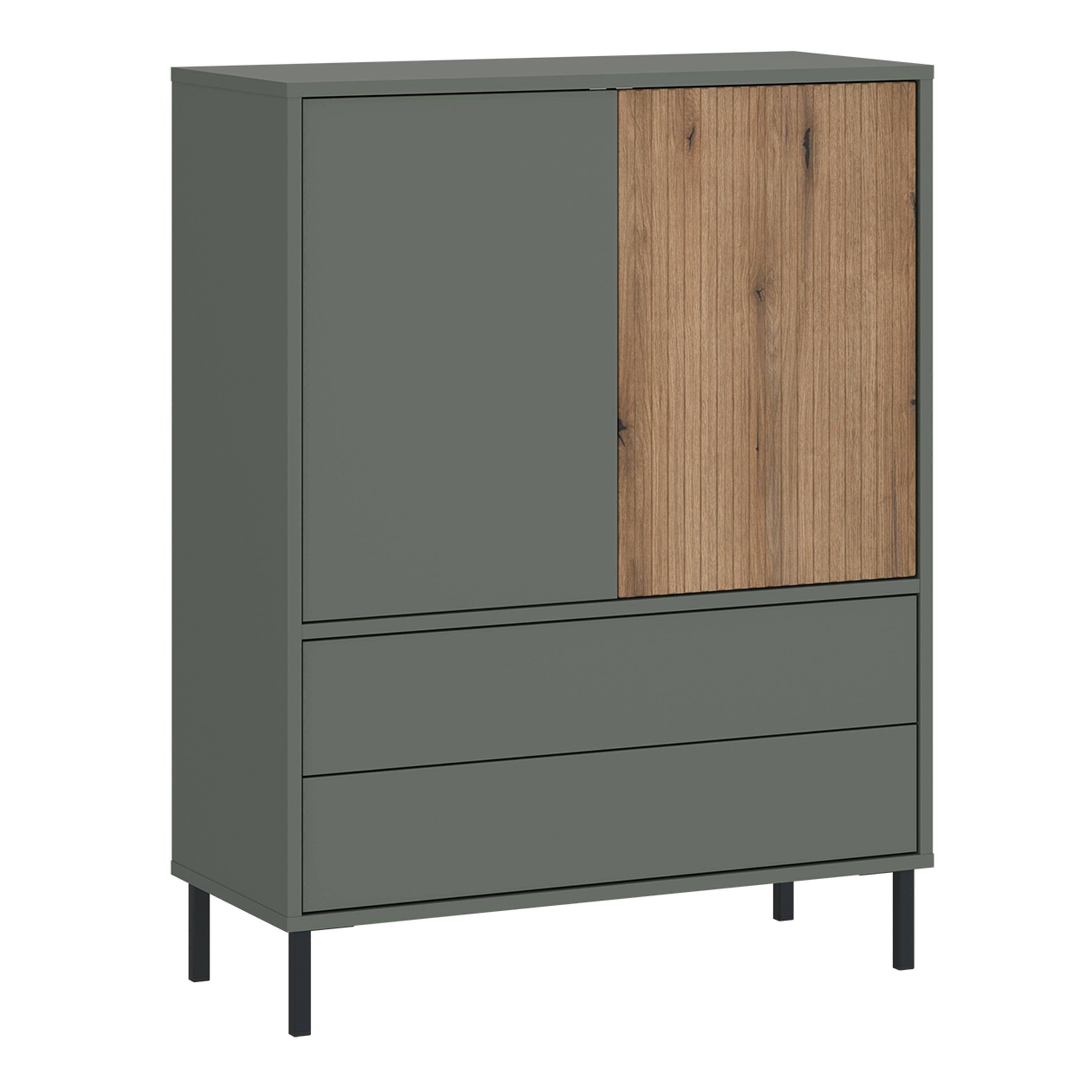 Darrow Sideboard 2 Door 2 Drawer in Green/Oak - YANDZ HOME