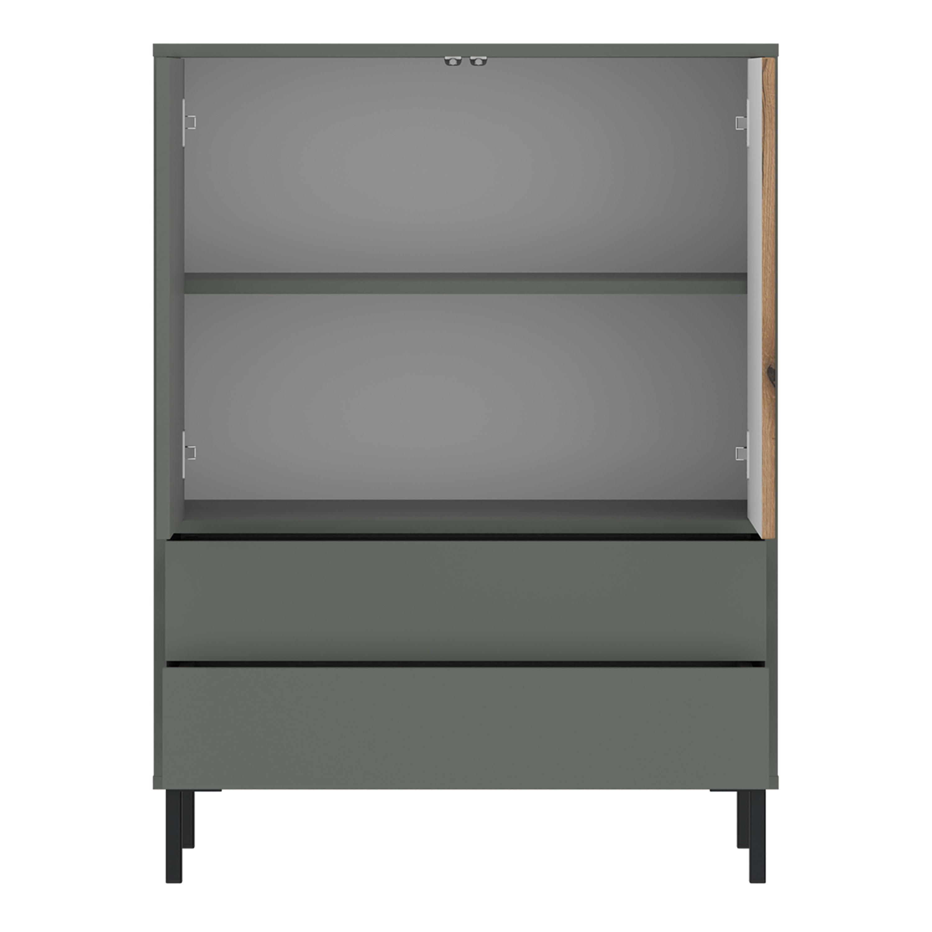 Darrow Sideboard 2 Door 2 Drawer in Green/Oak - YANDZ HOME