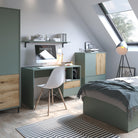 Darrow Sideboard 2 Door 2 Drawer in Green/Oak - YANDZ HOME