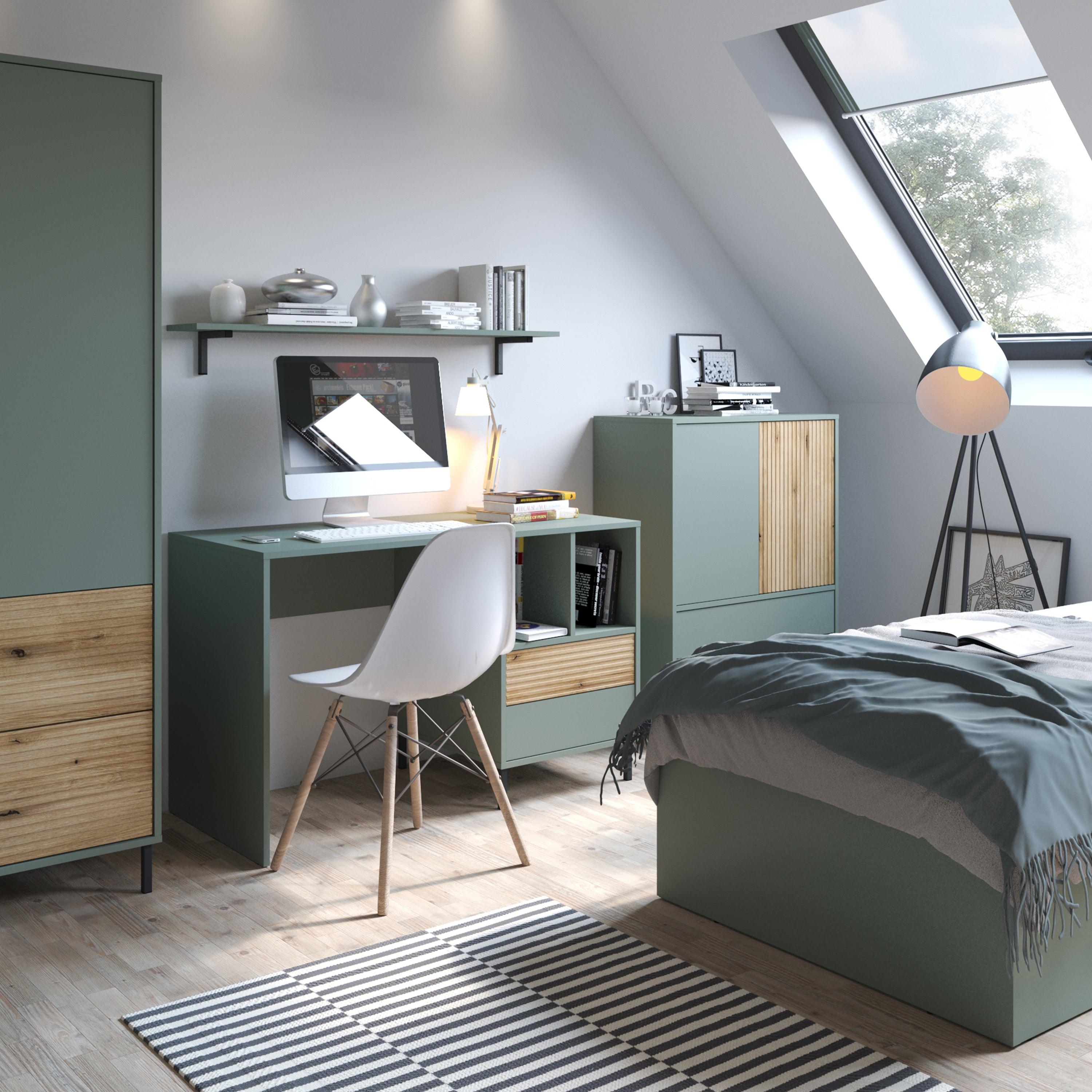 Darrow Sideboard 2 Door 2 Drawer in Green/Oak - YANDZ HOME