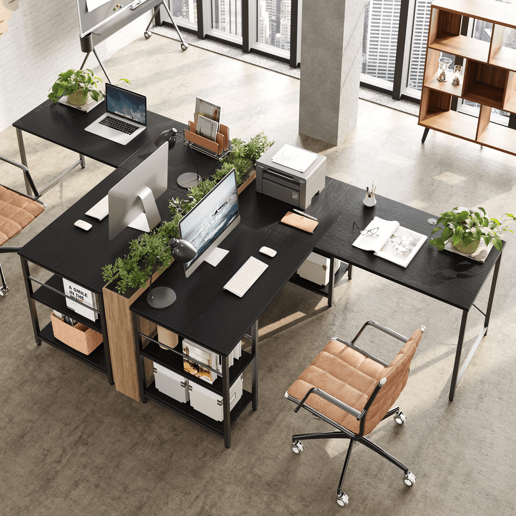 Rowland L-shaped computer Desk - YANDZ HOME