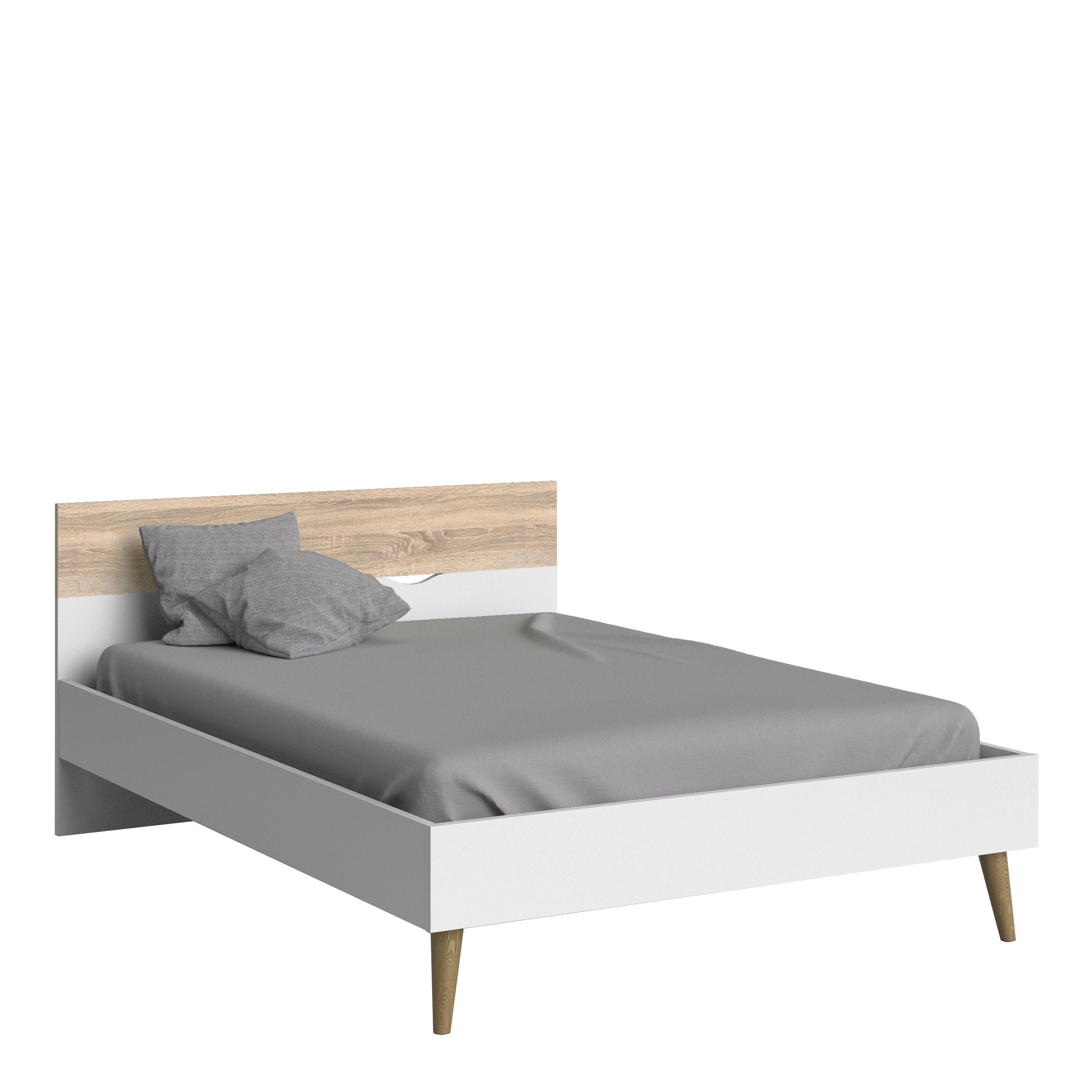 Nordic Euro Bed in White and Oak (Single, Double) - YANDZ HOME