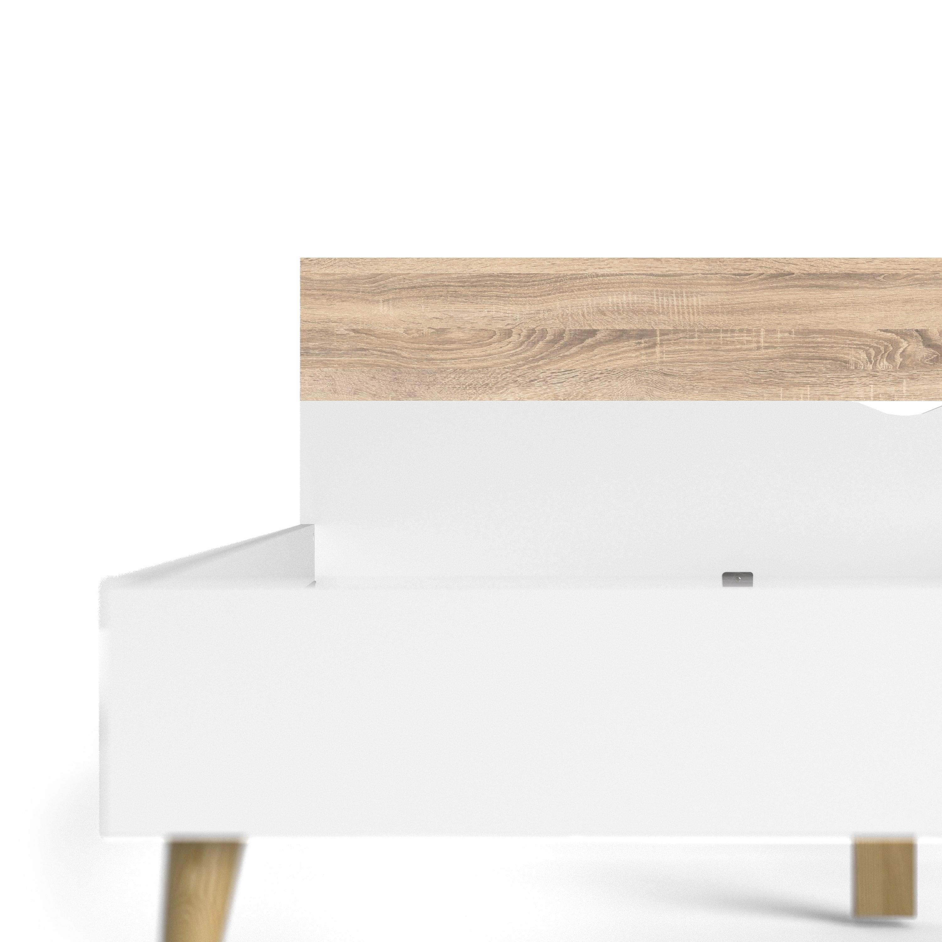 Nordic Euro Bed in White and Oak (Single, Double) - YANDZ HOME