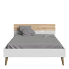 Nordic Euro Bed in White and Oak (Single, Double) - YANDZ HOME
