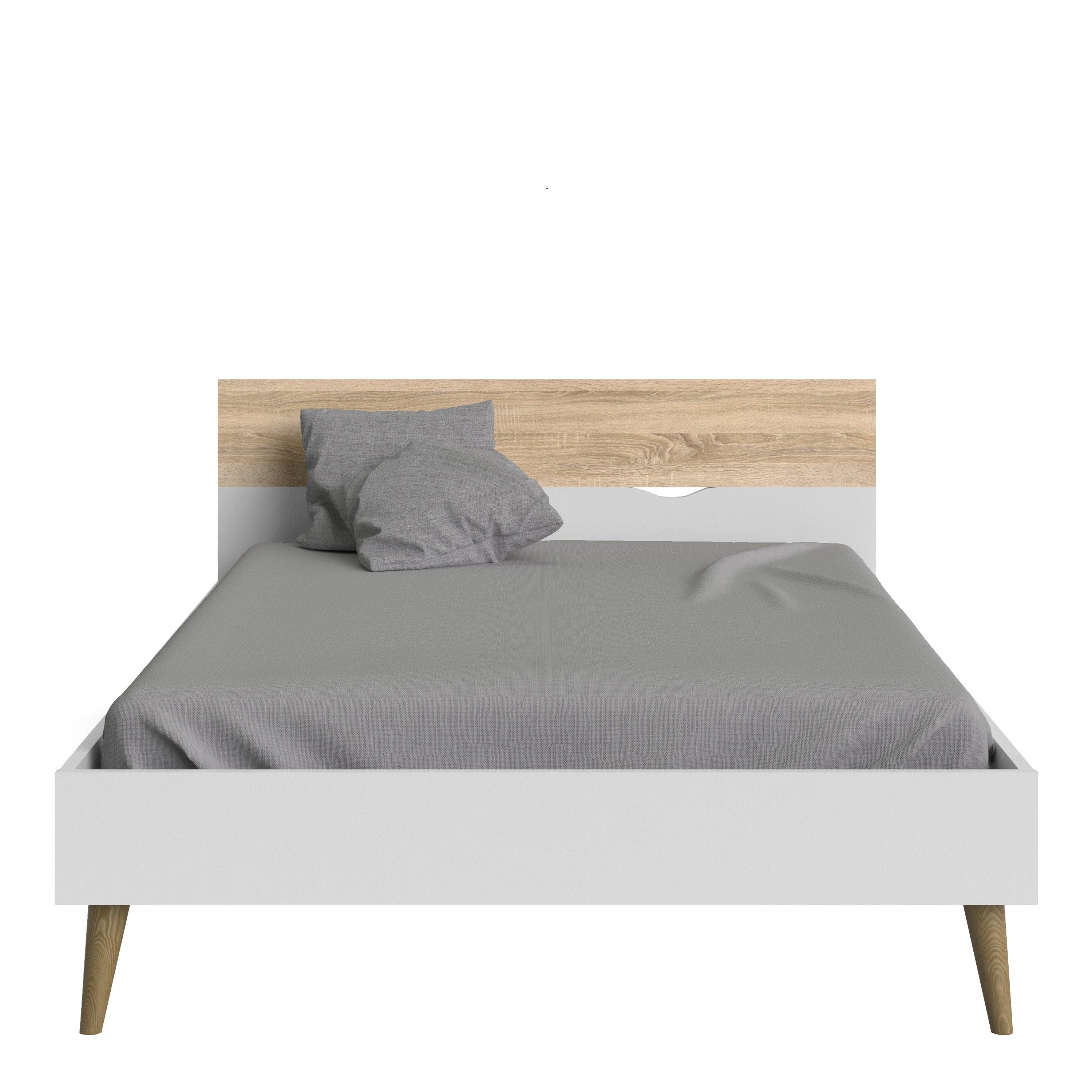 Nordic Euro Bed in White and Oak (Single, Double) - YANDZ HOME