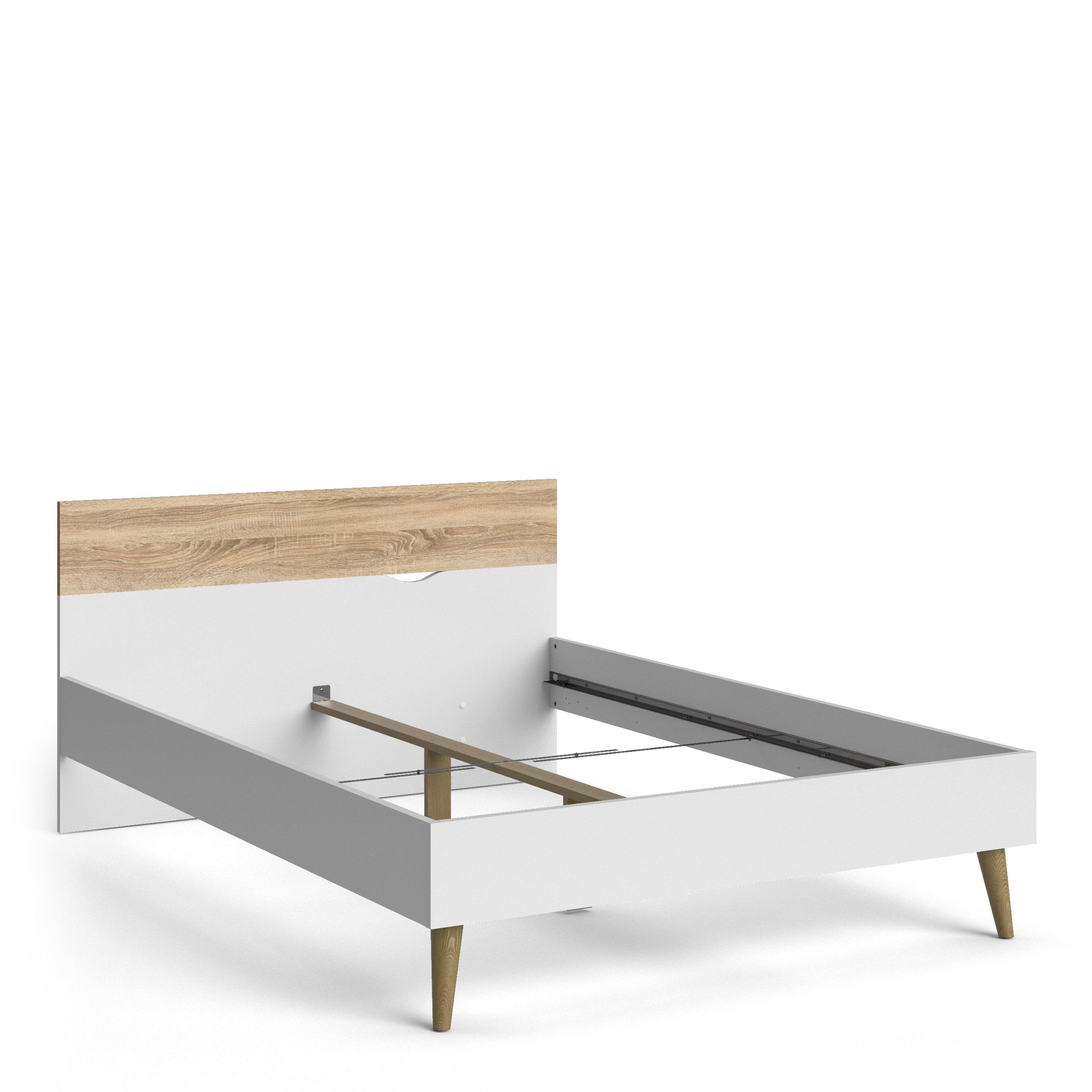 Nordic Euro Bed in White and Oak (Single, Double) - YANDZ HOME