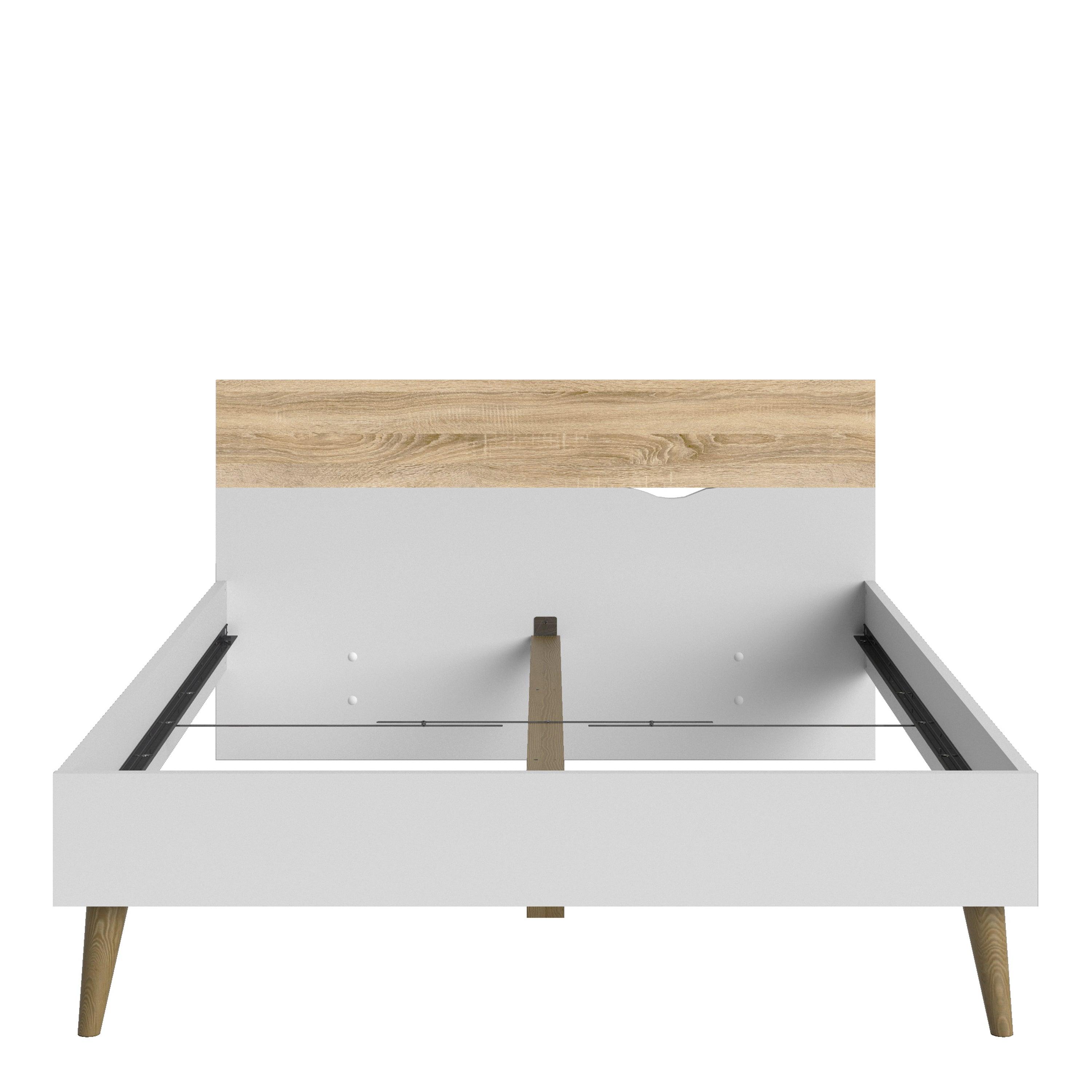 Nordic Euro Bed in White and Oak (Single, Double) - YANDZ HOME