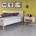 Nordic Euro Bed in White and Oak (Single, Double) - YANDZ HOME
