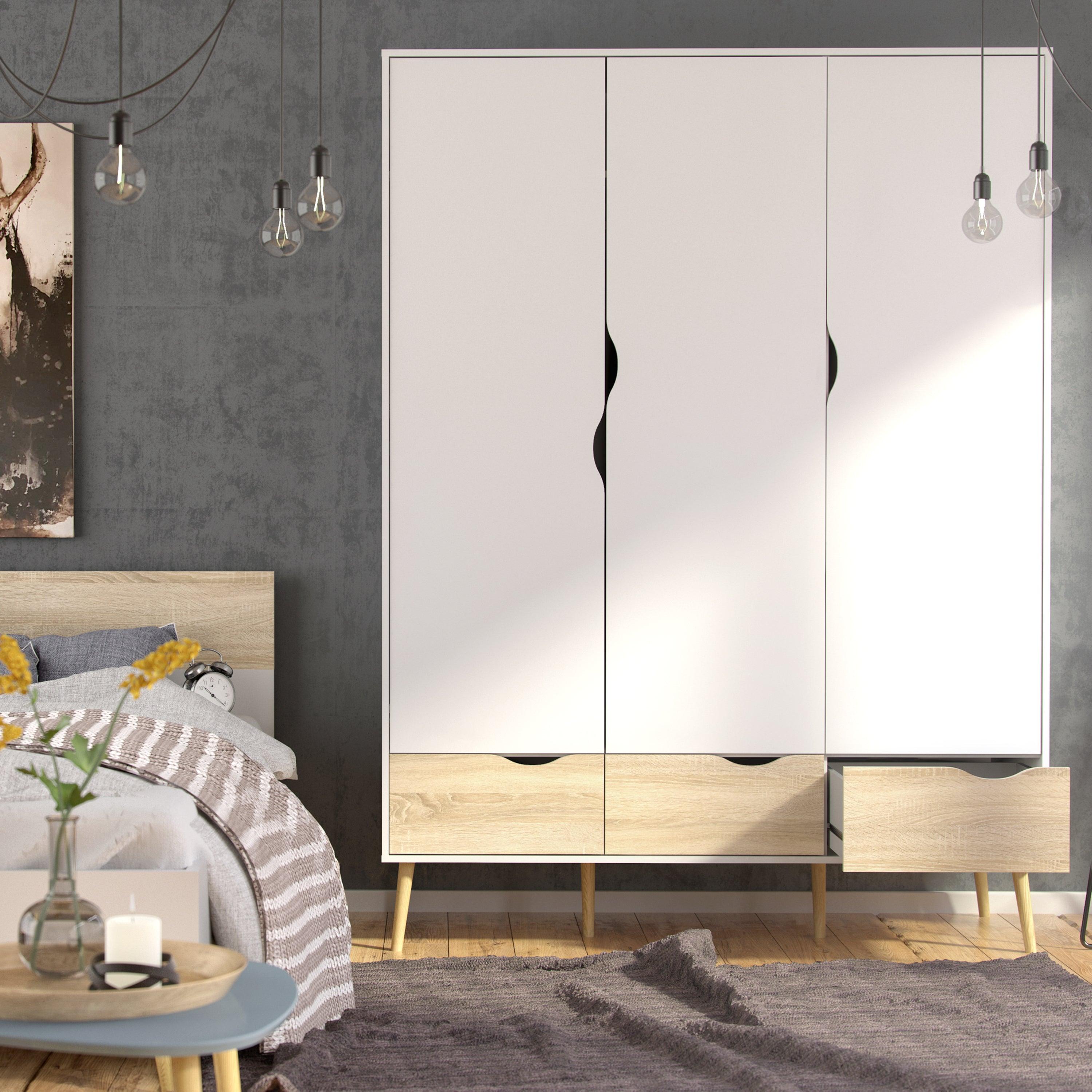 Nordic Euro Bed in White and Oak (Single, Double) - YANDZ HOME