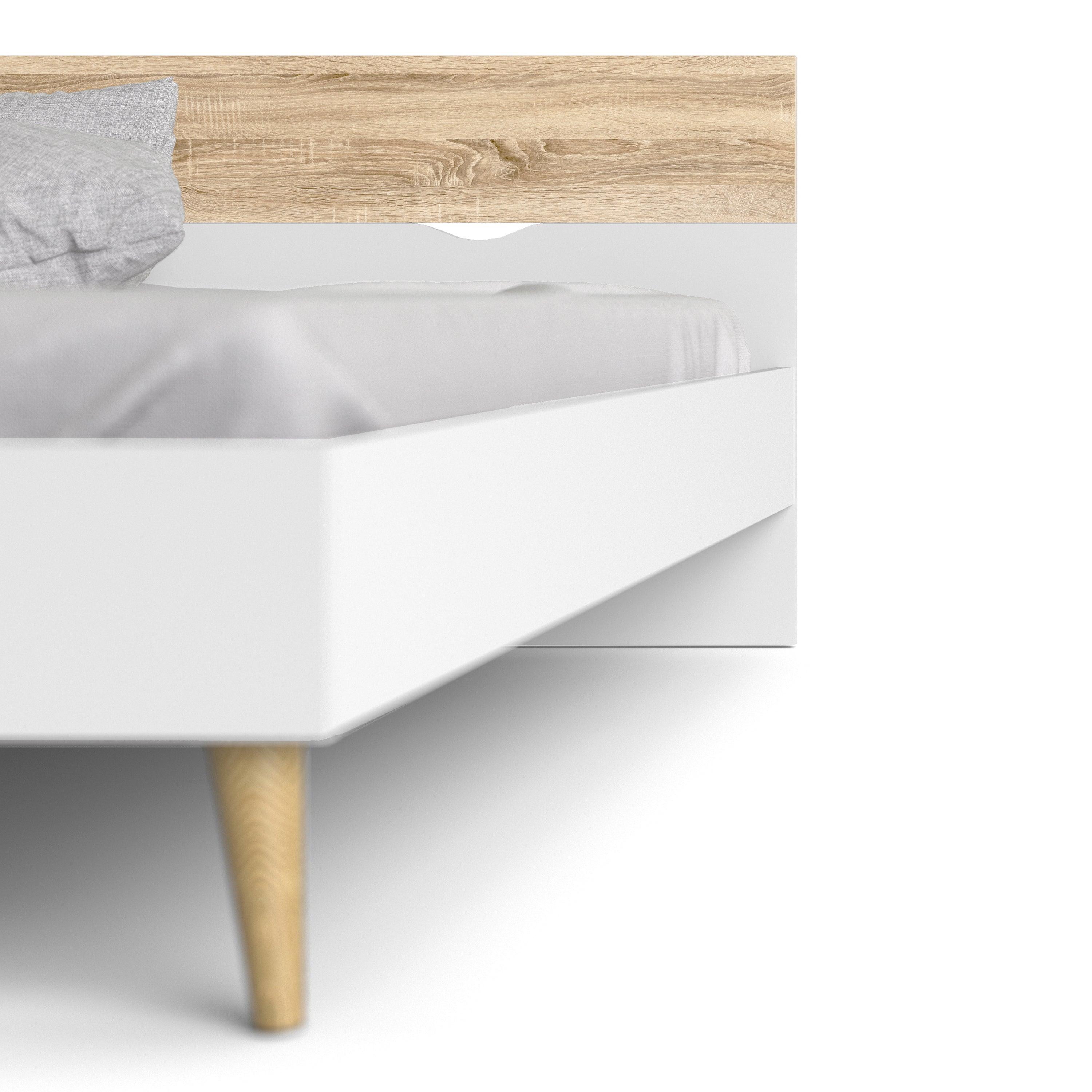 Nordic Euro Bed in White and Oak (Single, Double) - YANDZ HOME