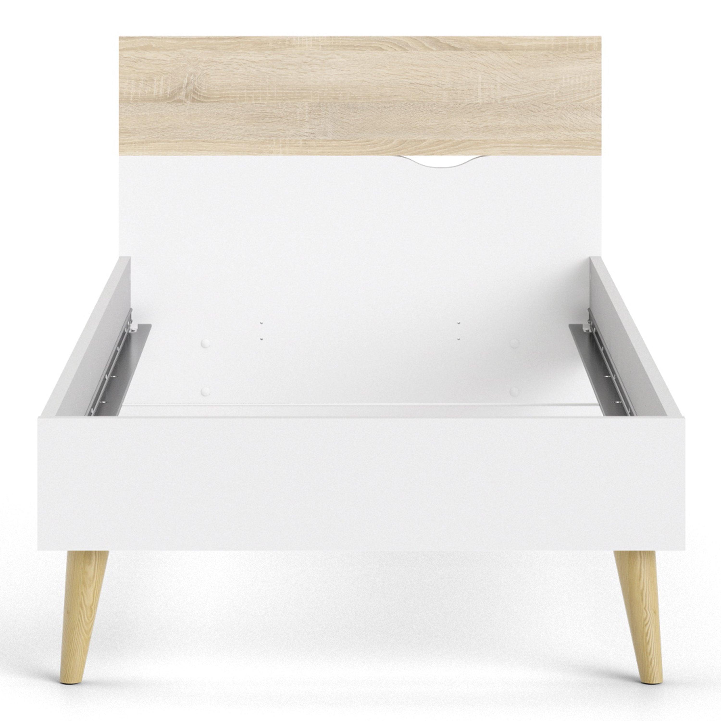 Nordic Euro Bed in White and Oak (Single, Double) - YANDZ HOME