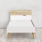 Nordic Euro Bed in White and Oak (Single, Double) - YANDZ HOME