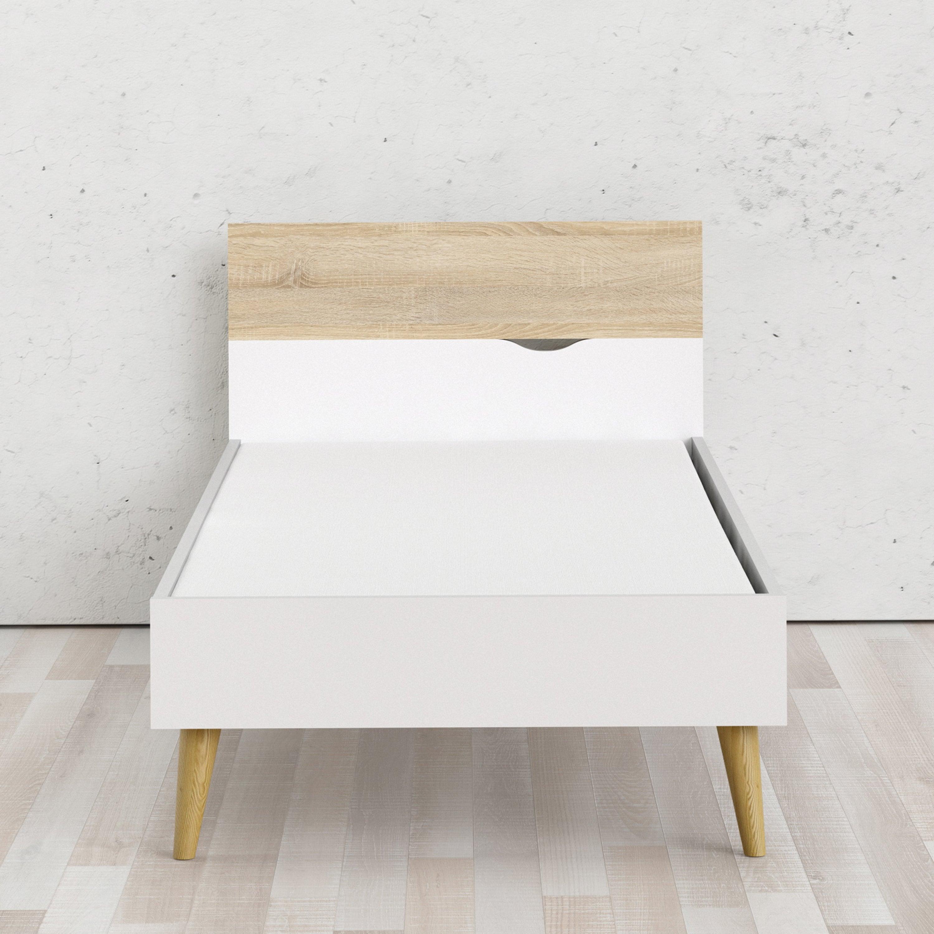 Nordic Euro Bed in White and Oak (Single, Double) - YANDZ HOME