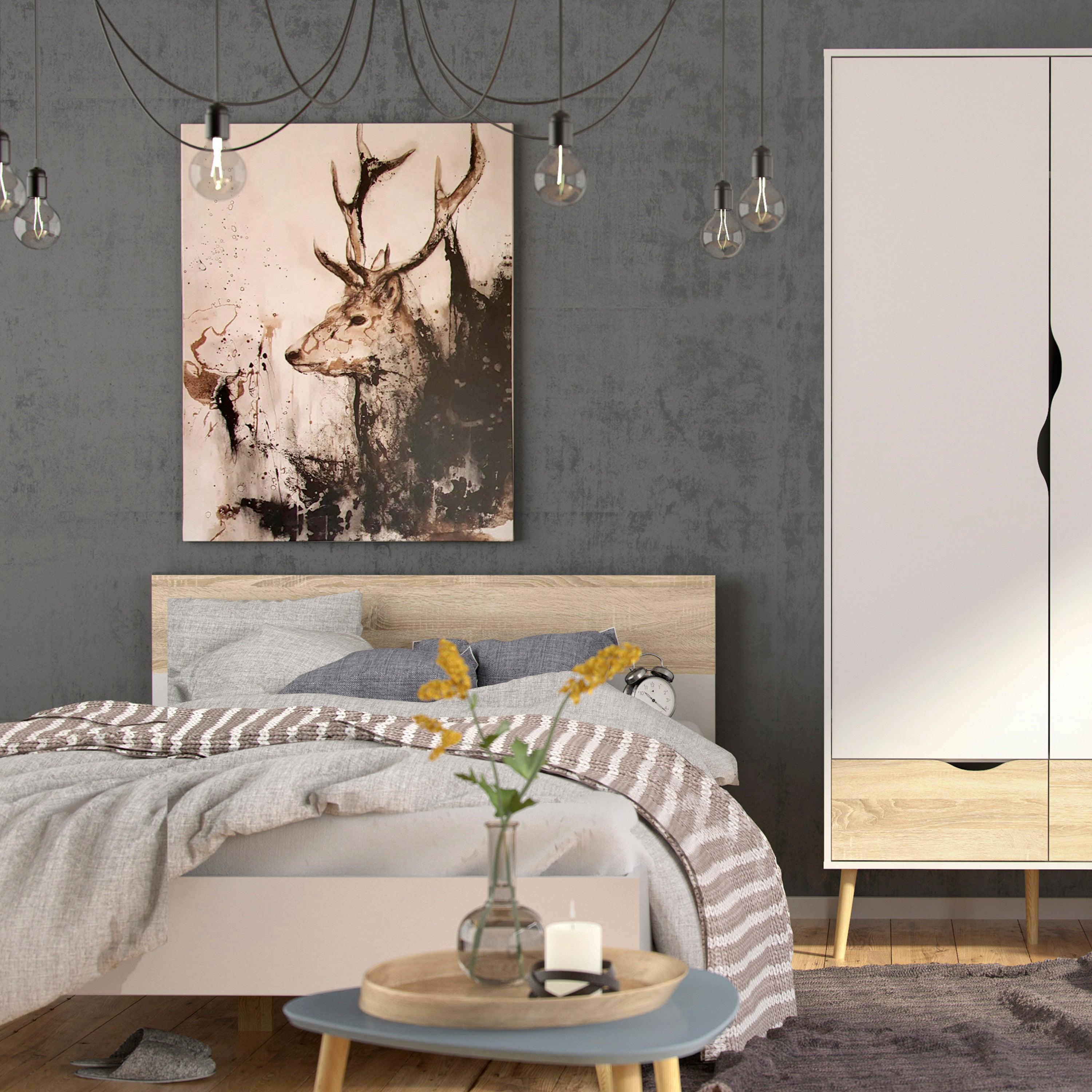 Nordic Euro Bed in White and Oak (Single, Double) - YANDZ HOME