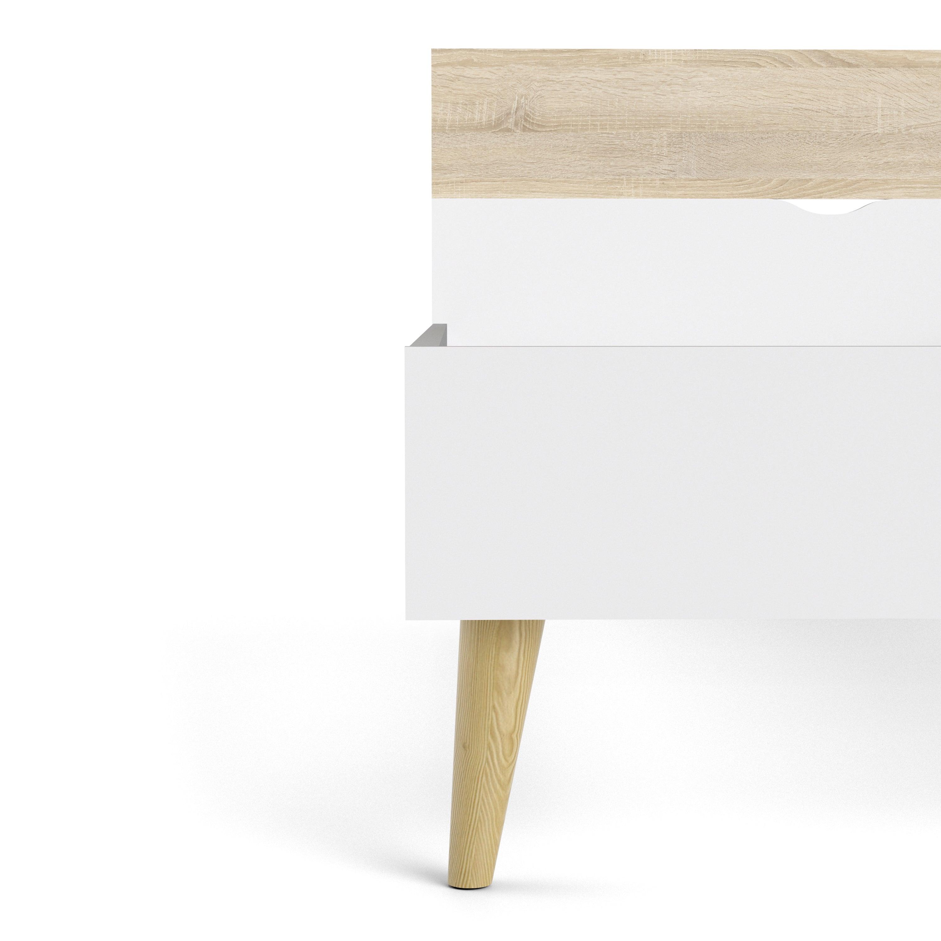 Nordic Euro Bed in White and Oak (Single, Double) - YANDZ HOME