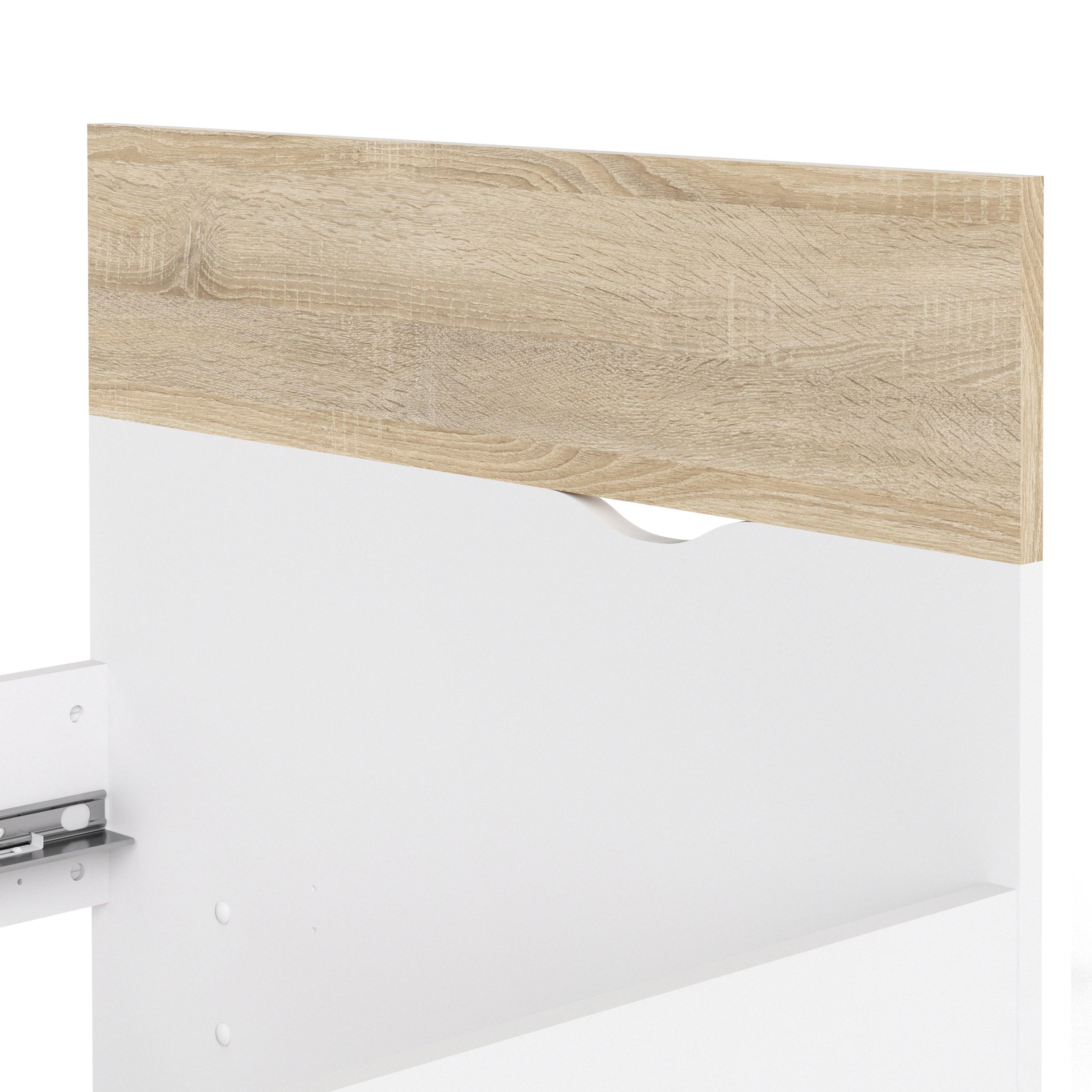 Nordic Euro Bed in White and Oak (Single, Double) - YANDZ HOME