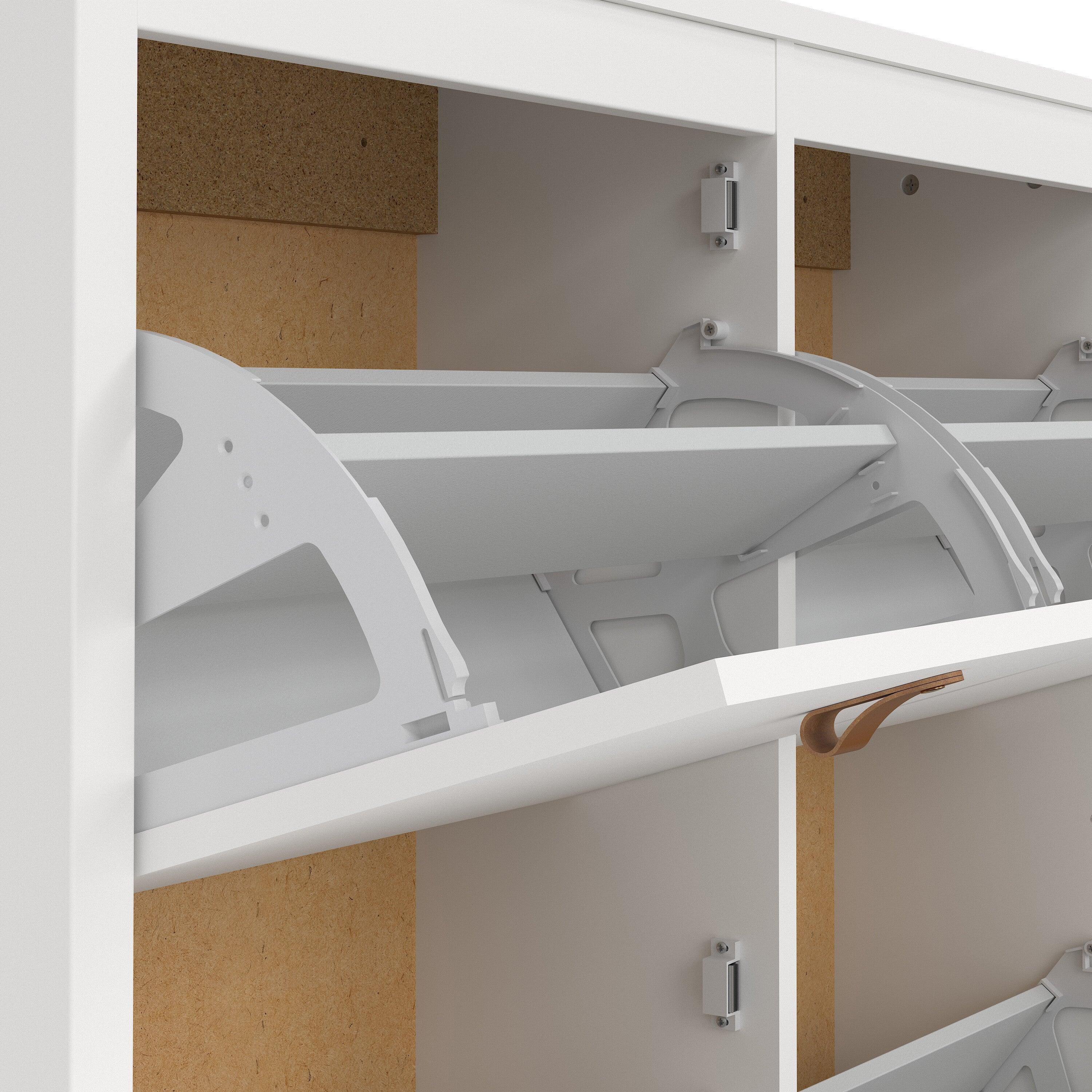 Marbella Shoe Cabinet with 4 Flip Down Doors - YANDZ HOME