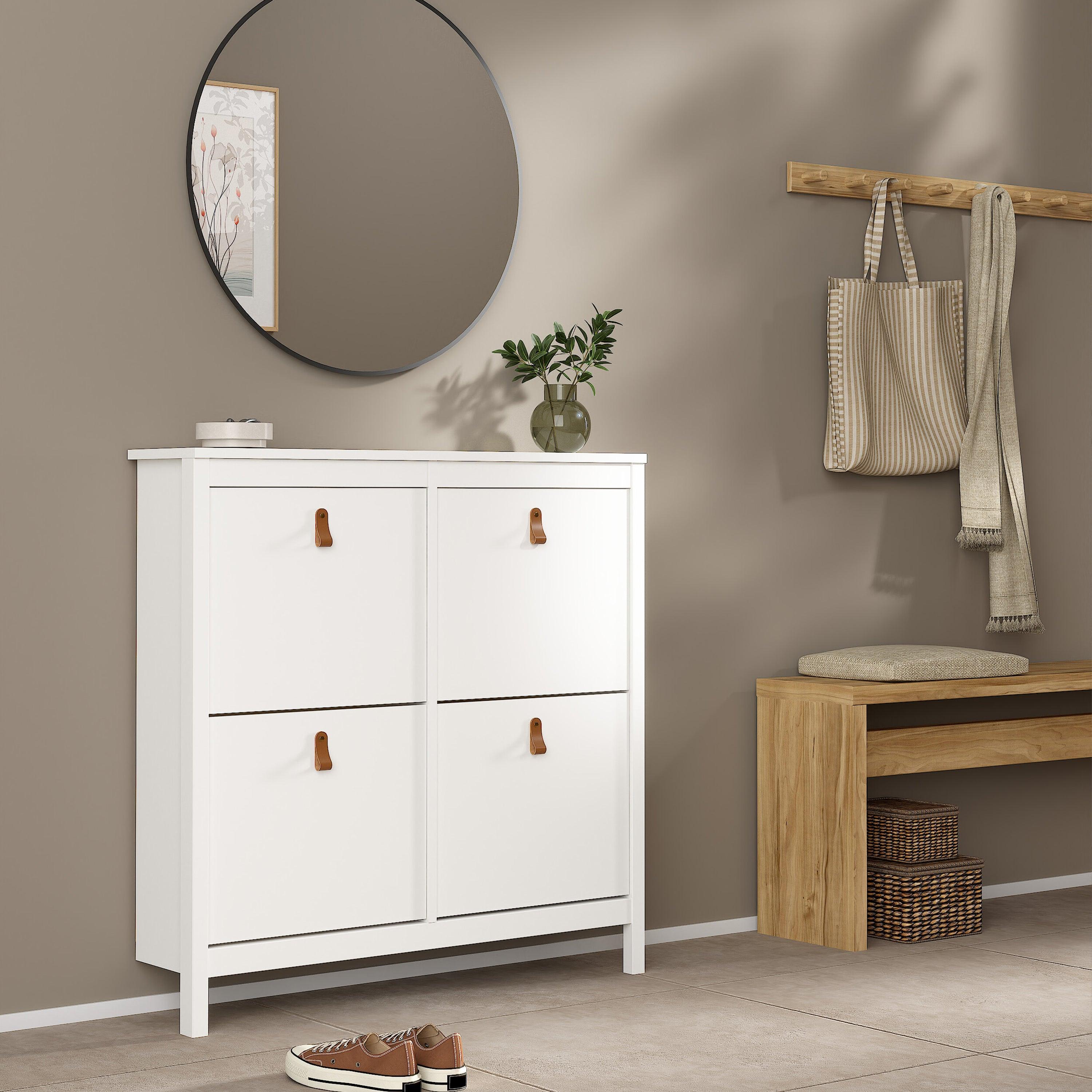 Marbella Shoe Cabinet with 4 Flip Down Doors - YANDZ HOME