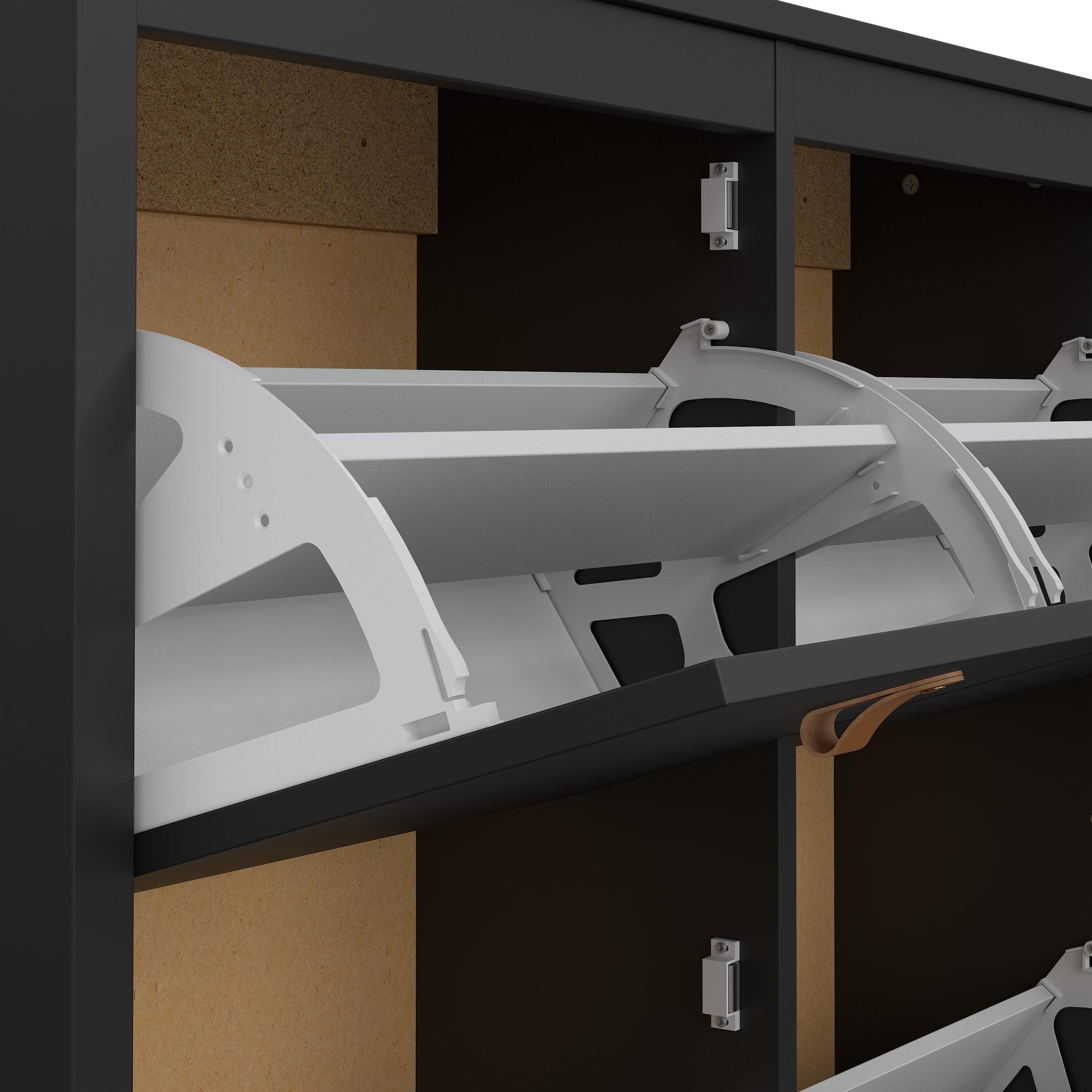 Marbella Shoe Cabinet with 4 Flip Down Doors - YANDZ HOME