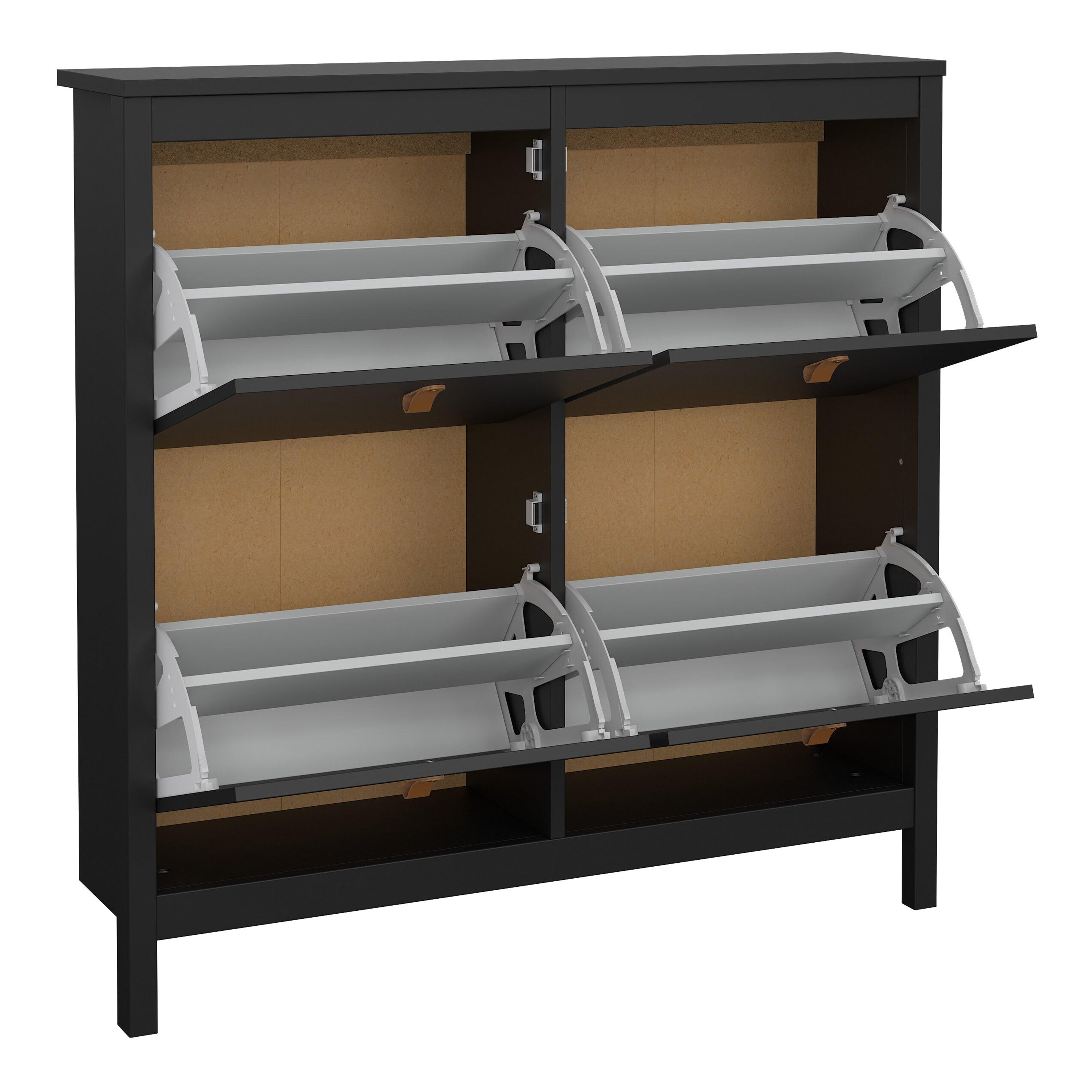 Marbella Shoe Cabinet with 4 Flip Down Doors - YANDZ HOME