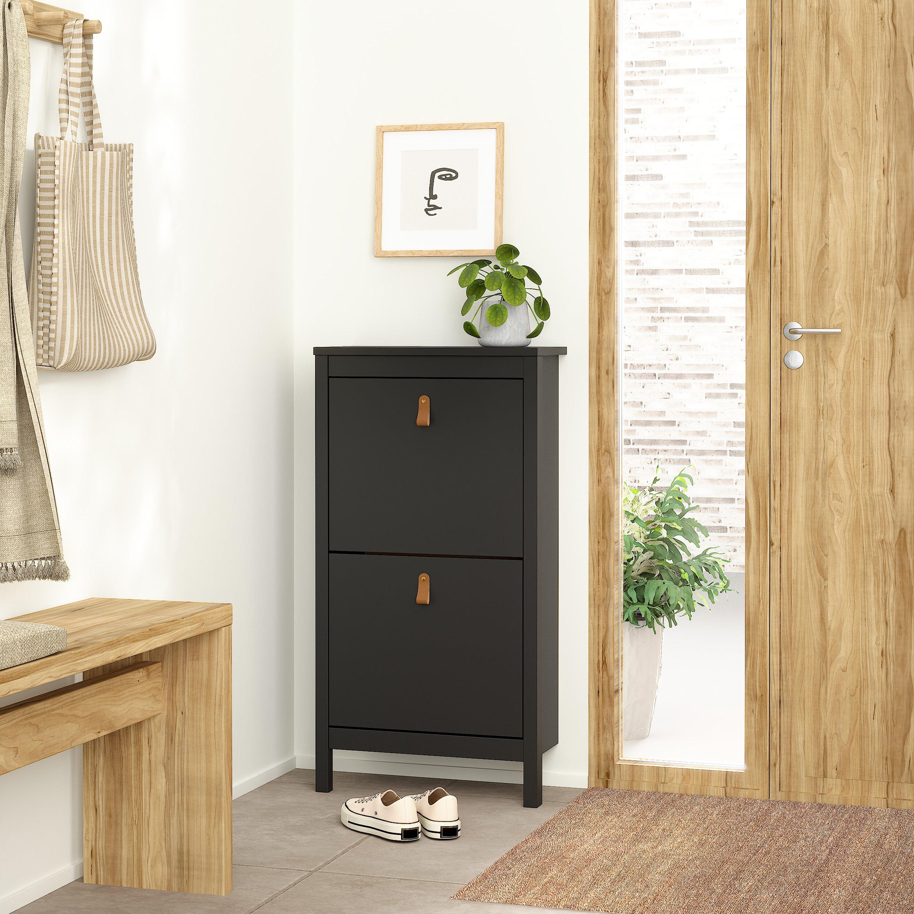 Marbella Shoe Cabinet with 2 Flip Down Doors - YANDZ HOME