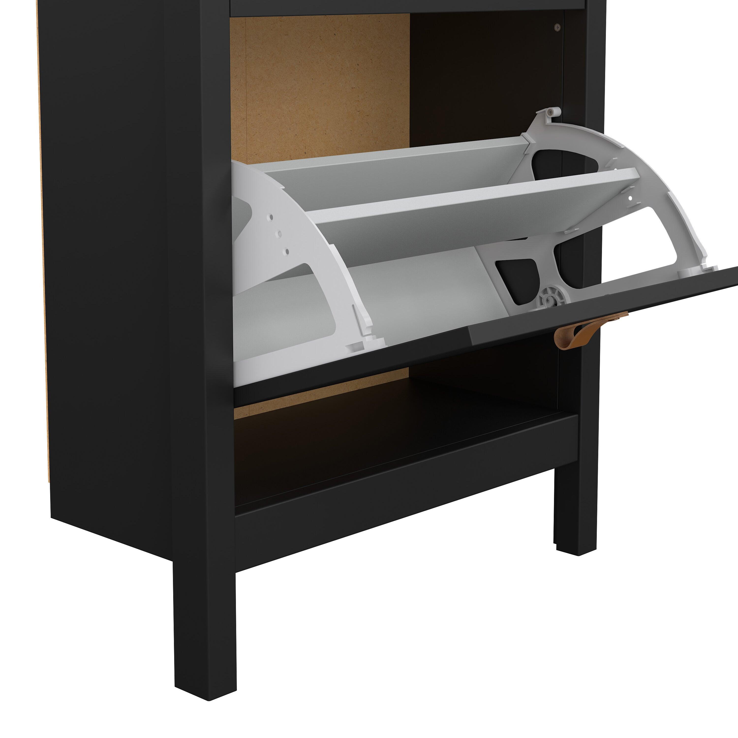Marbella Shoe Cabinet with 2 Flip Down Doors - YANDZ HOME