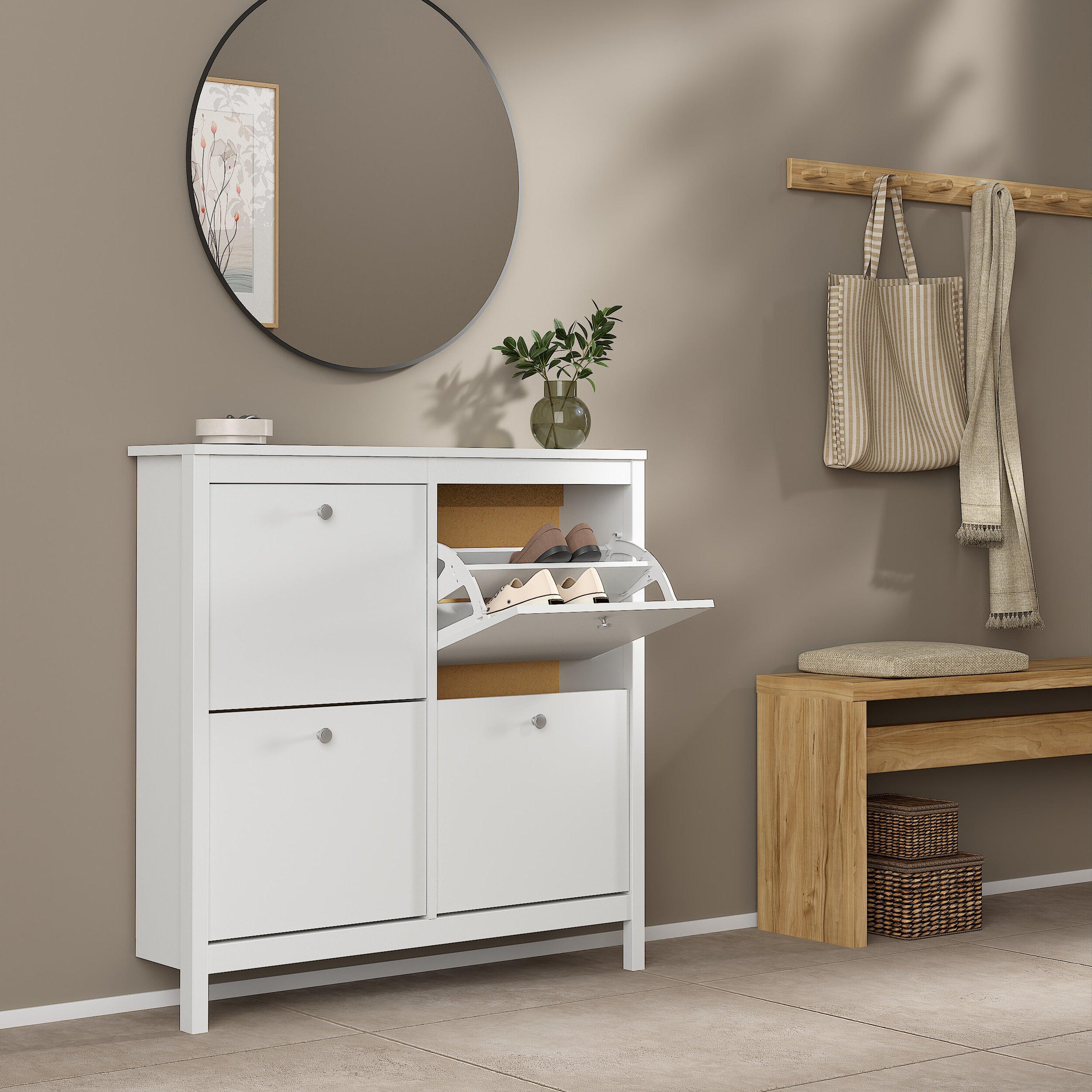 Madrid Shoe Cabinet with 4 Flip Down Doors - YANDZ HOME