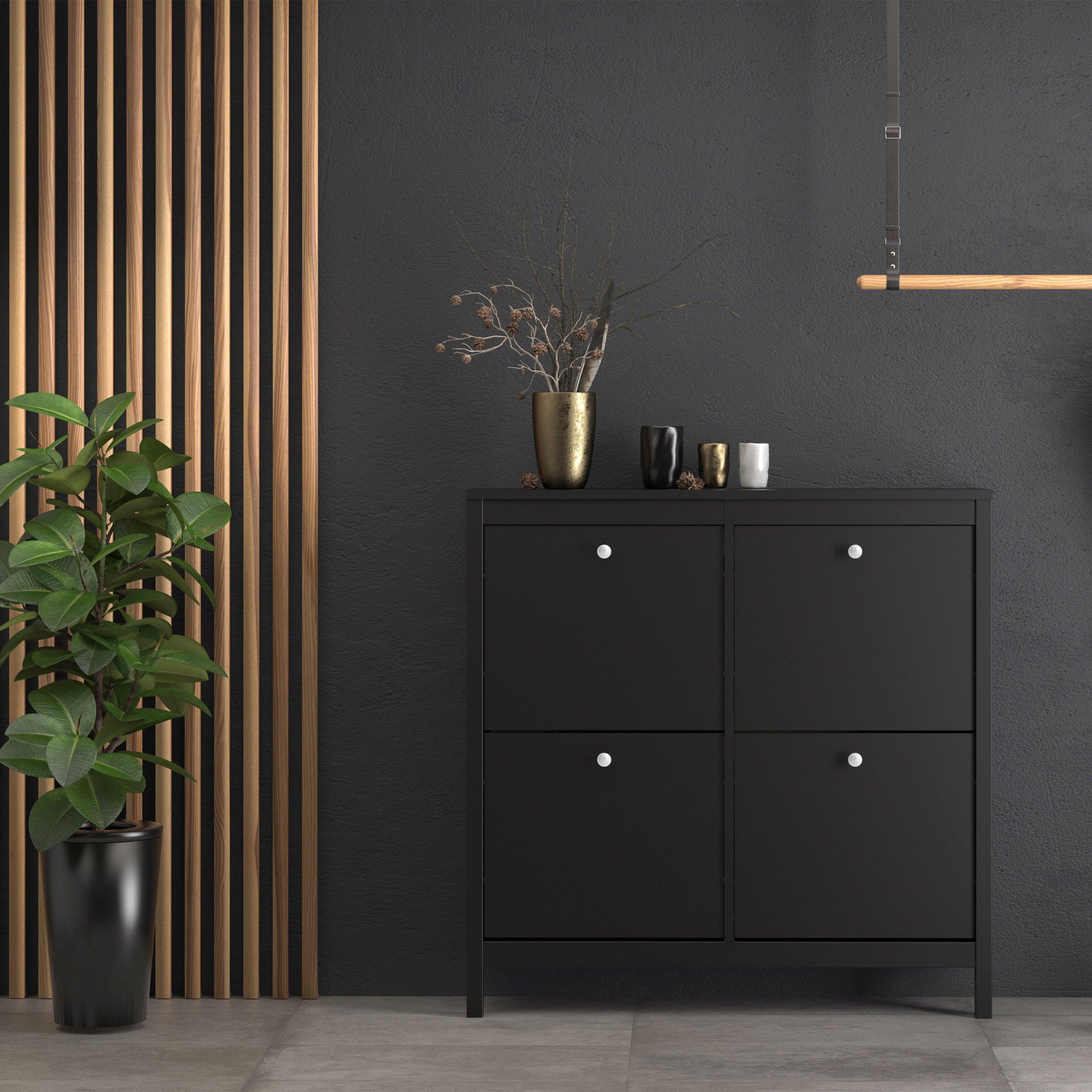 Madrid Shoe Cabinet with 4 Flip Down Doors - YANDZ HOME