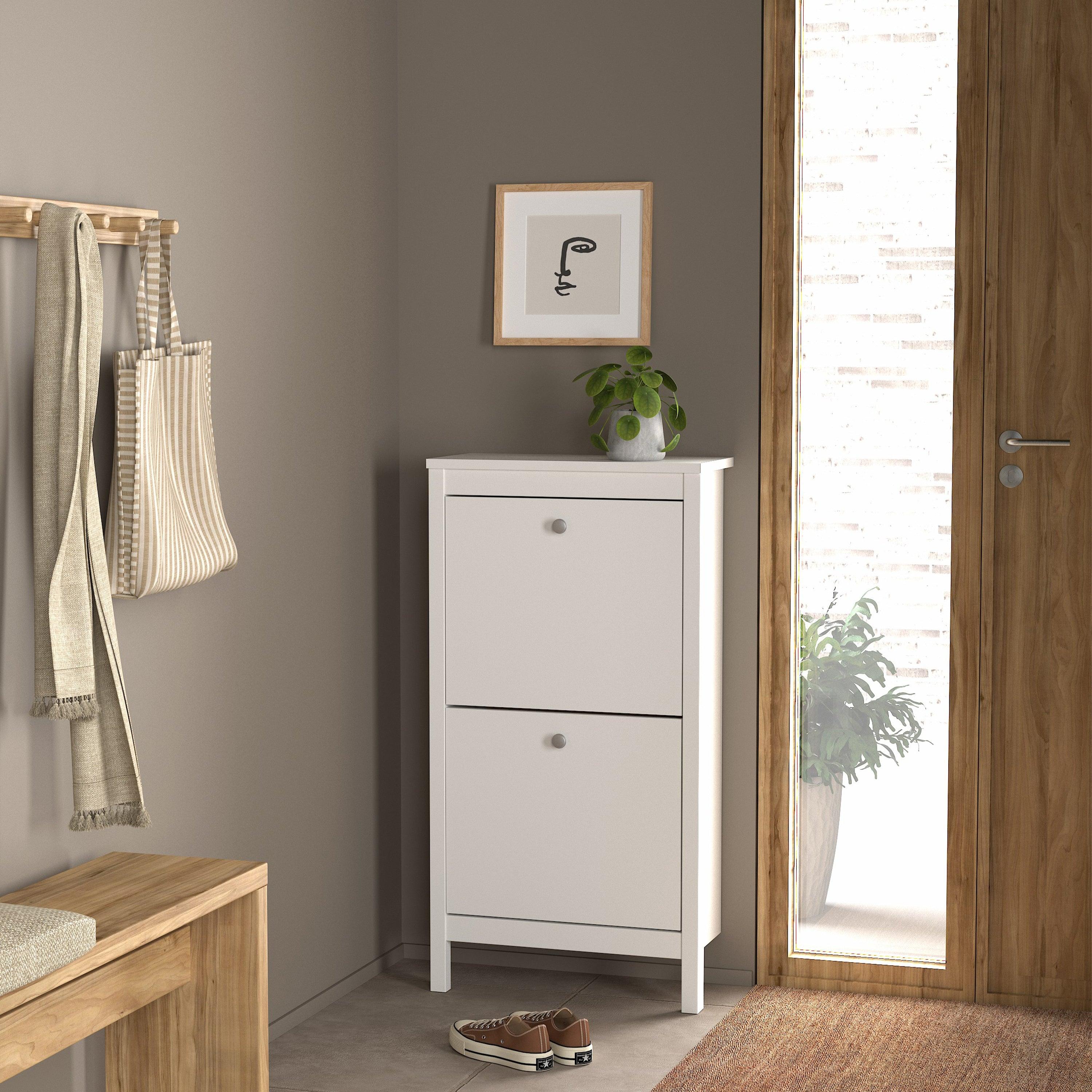 Sevilla Shoe Cabinet with 2 Flip Down Doors - YANDZ HOME
