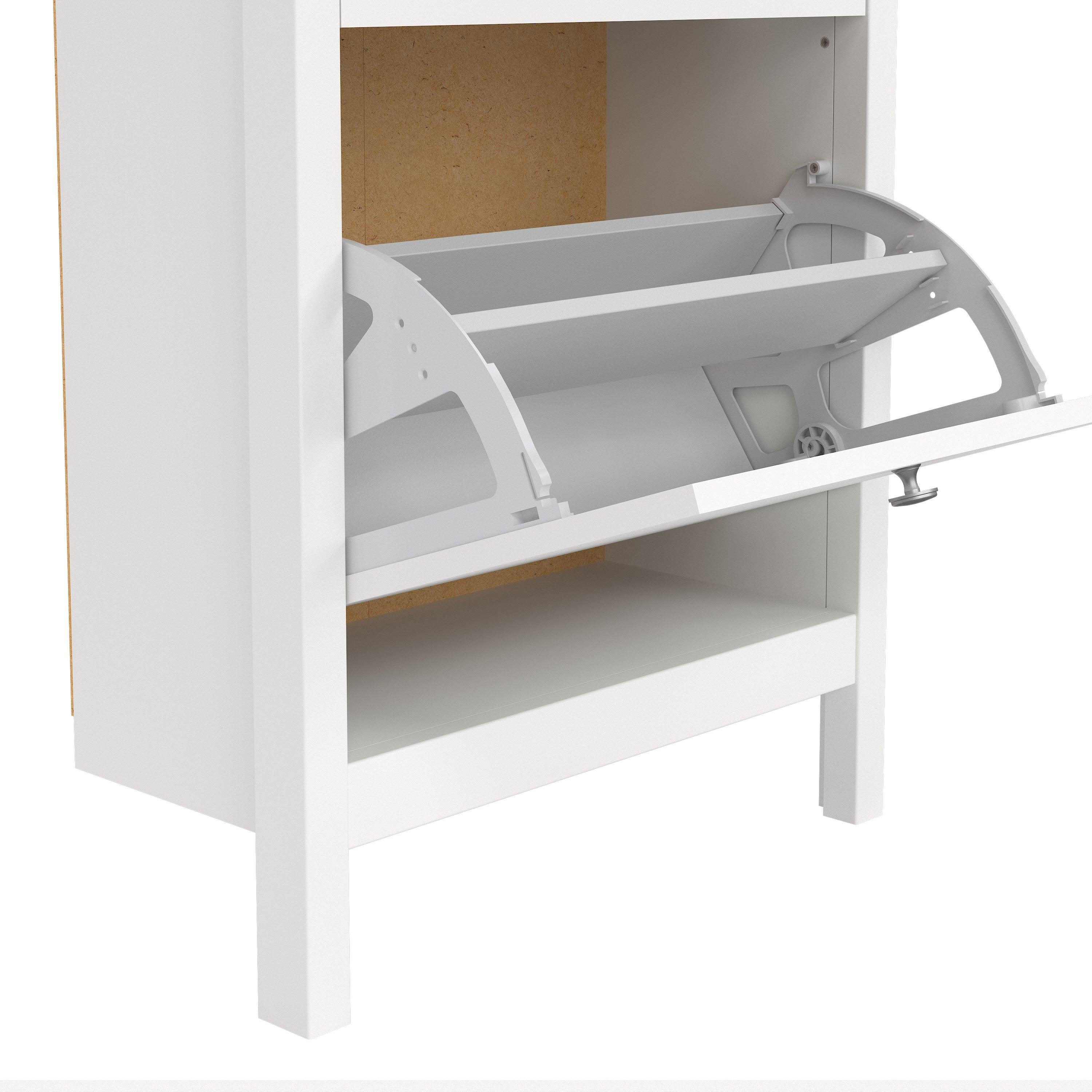 Sevilla Shoe Cabinet with 2 Flip Down Doors - YANDZ HOME
